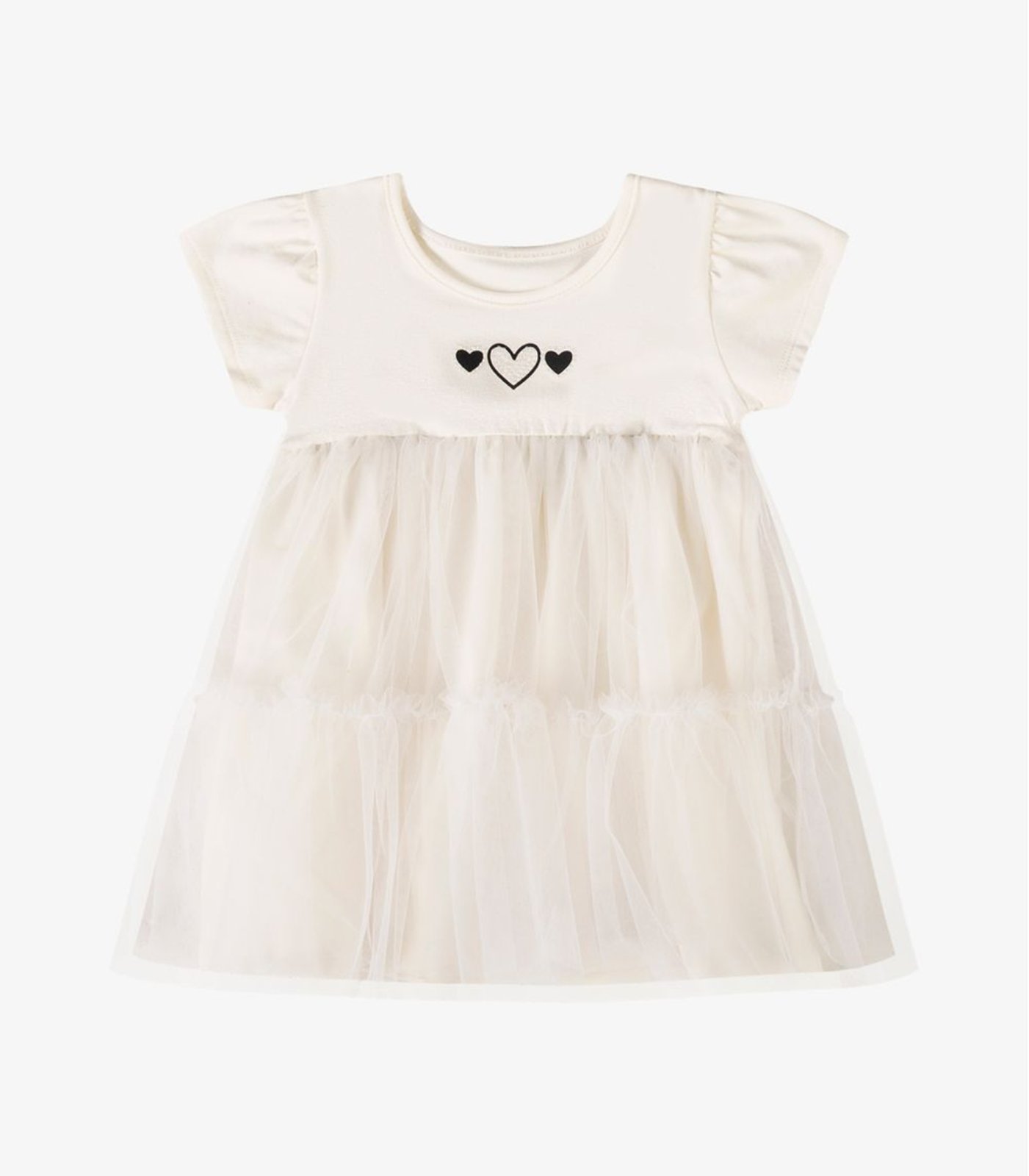 Infantil - Vestido Verão Menina Estampa Com Strass Rovi Bege