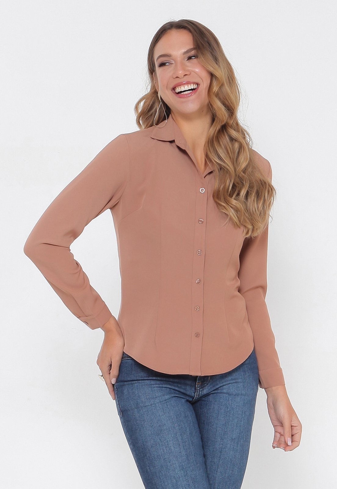Camisa Intens Manga Longa Laguna Caramelo