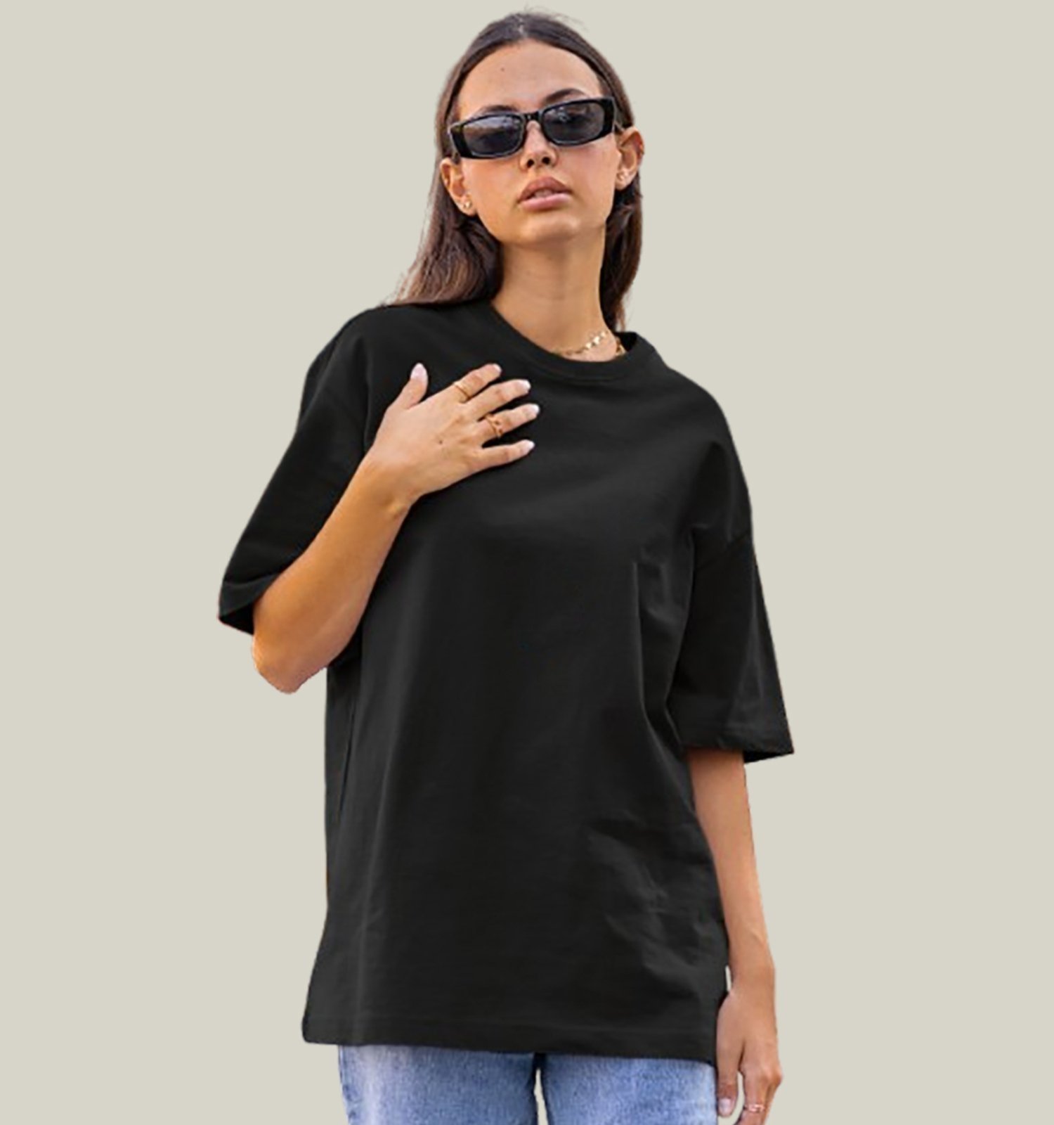 Camiseta Oversized Feminina Preta Algodão Prime WSS Basic Preto