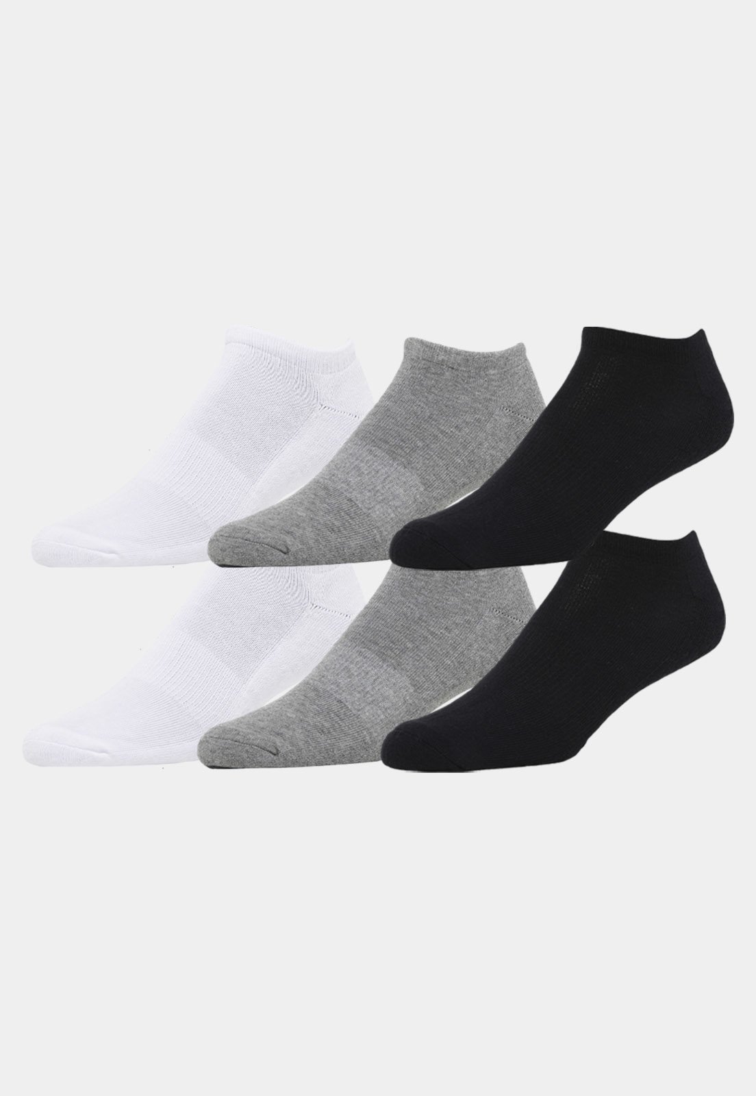Kit 6 Pares de Meias Soquete Invisível 33 ao 39 Unissex Multicolorido