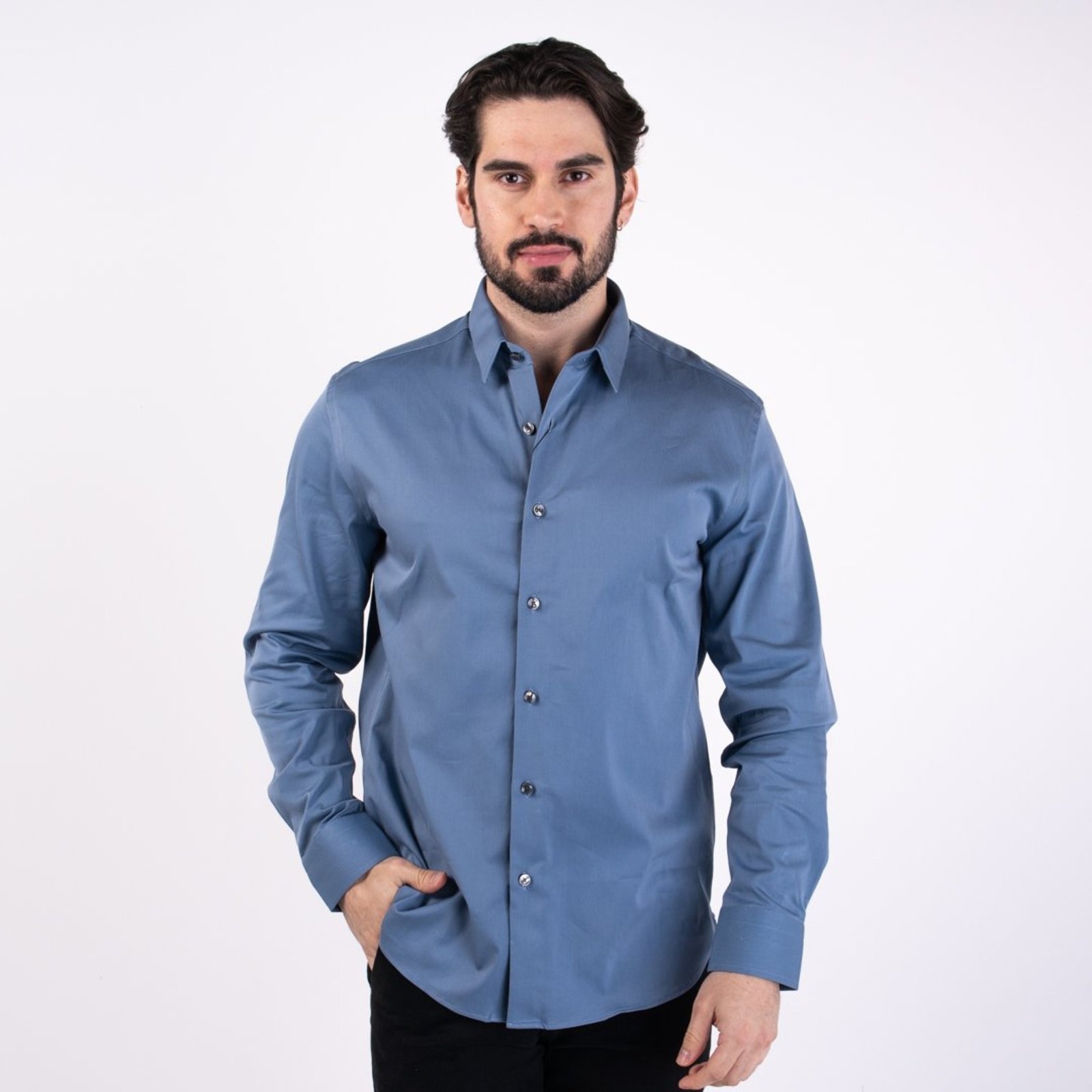 Camisa Paris Oficina Reserva Slim Azul