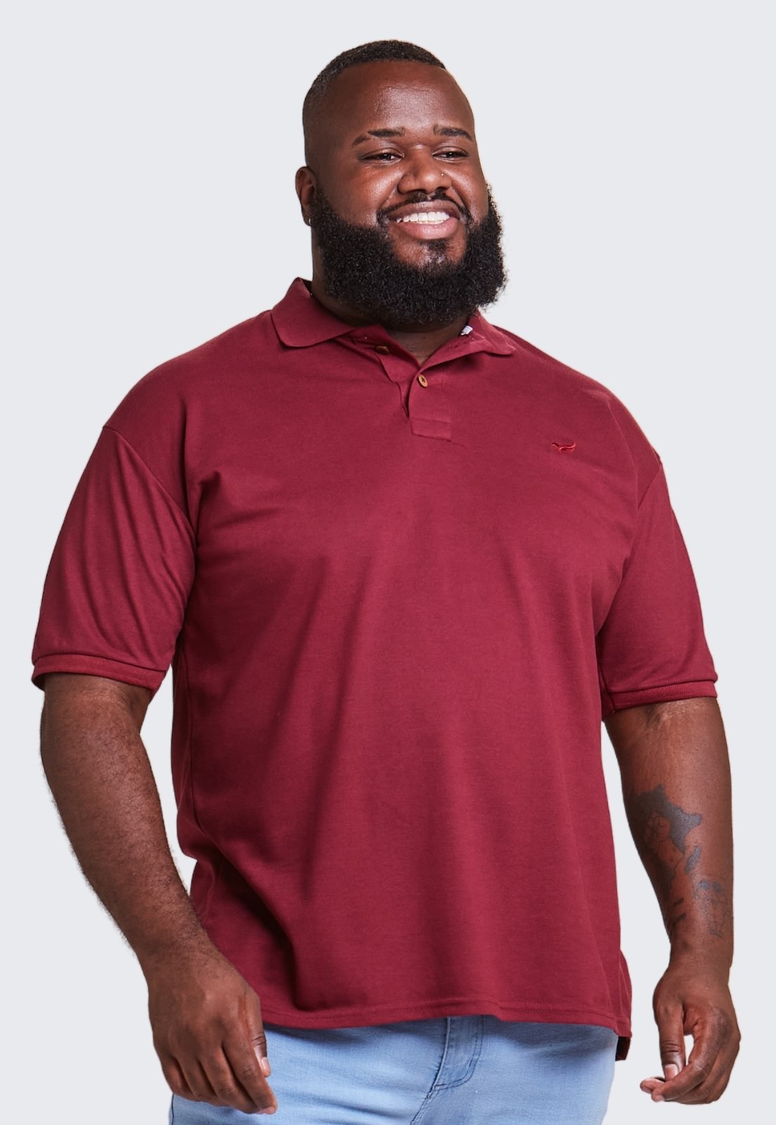 Camisa Polo Masculina Algodão Plus Size Daze Modas Vinho