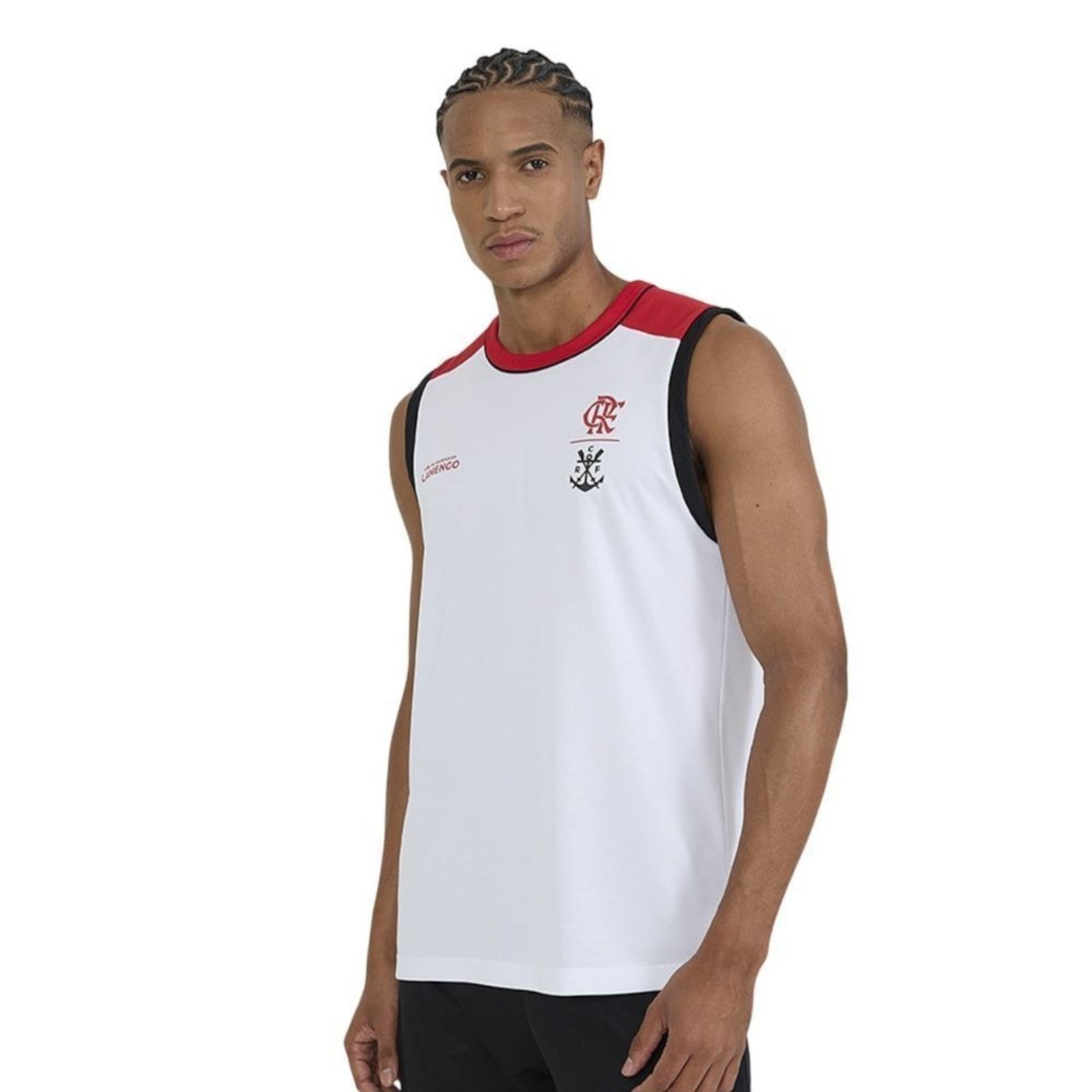 Regata Braziline Flamengo Batimento Masculina - Branco - braziline