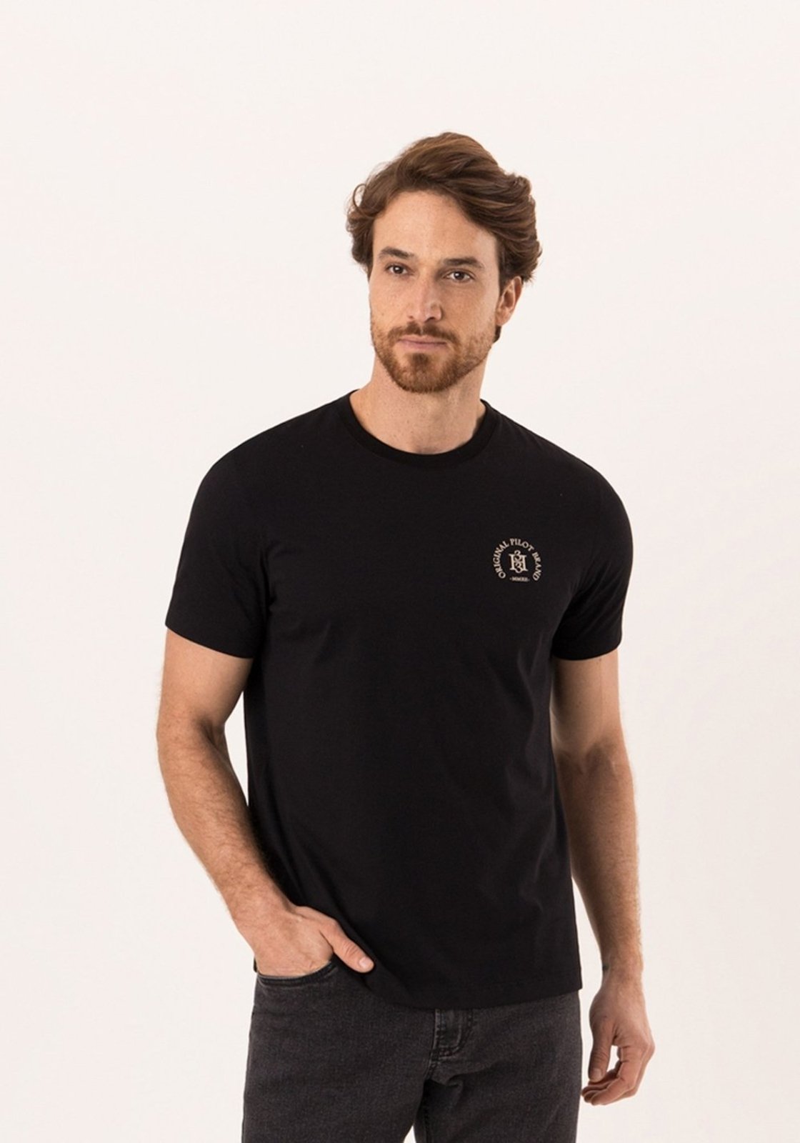 Camiseta De Mangas Curtas Em Malha Pima
