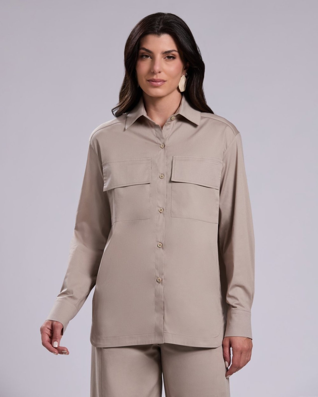 Camisa Alfaitaria Oversized Letícia Caqui