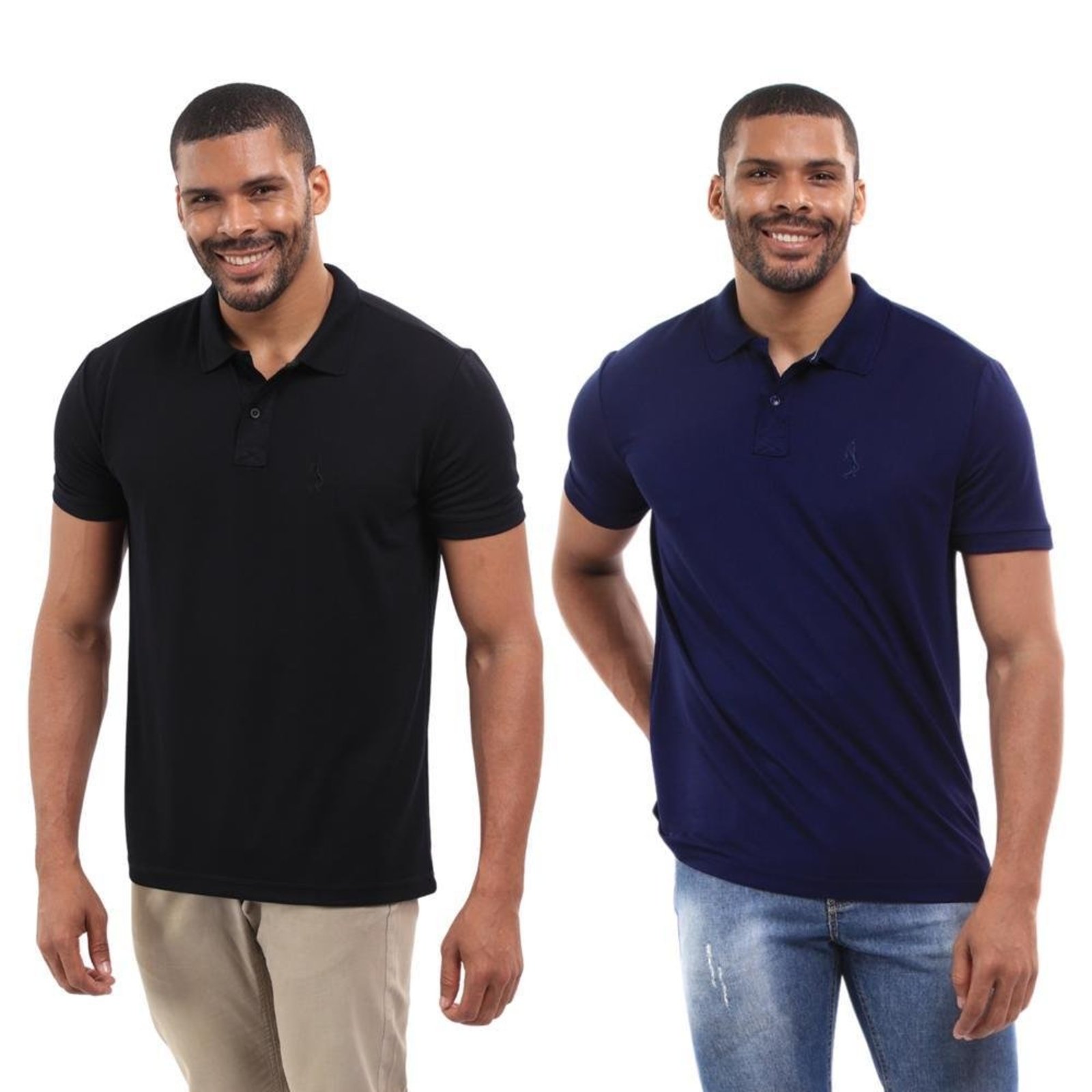 Kit 2 Camisa Polo Masculina Dia a Dia Conforto