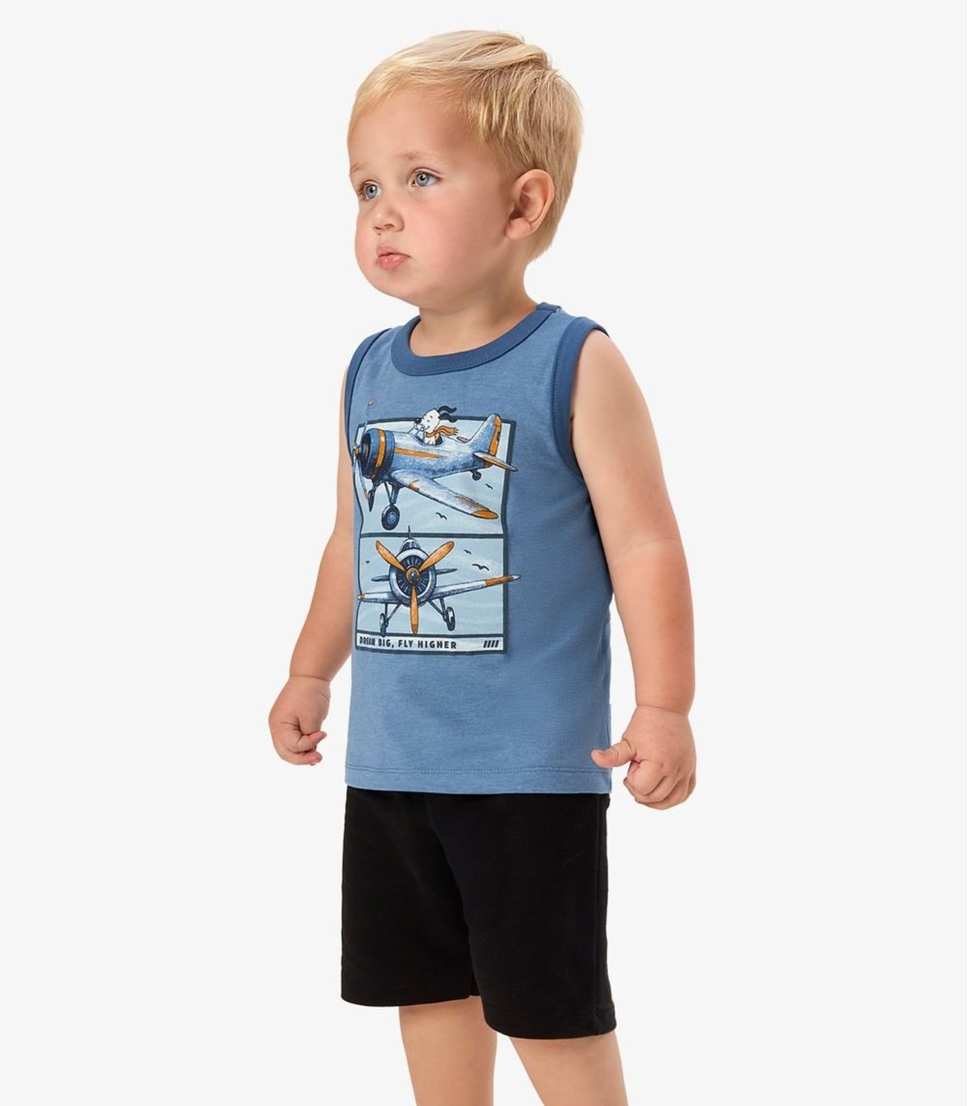 Infantil - Conjunto Machão Com Bermuda Rovi Azul