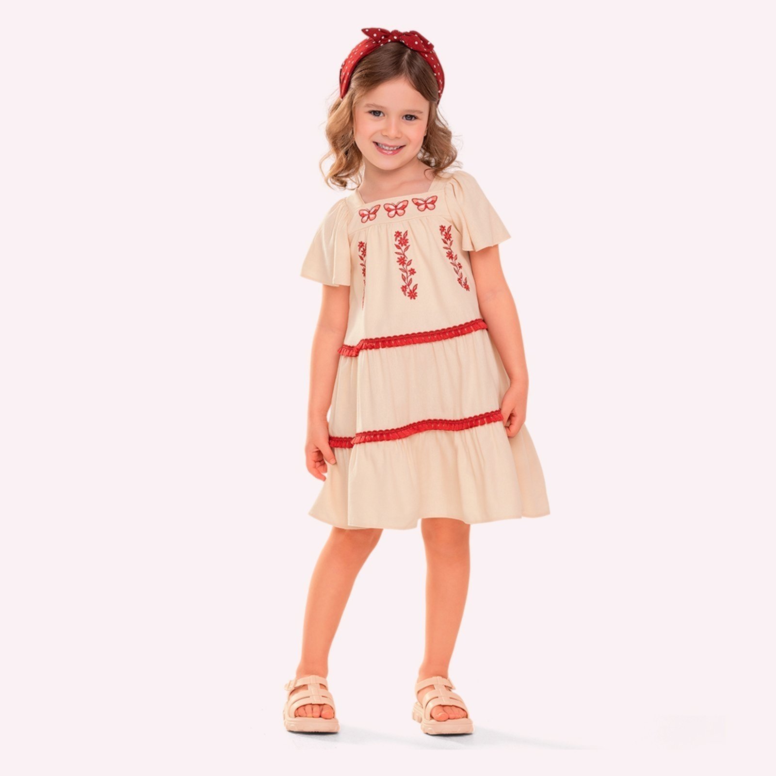 Infantil - Vestido Menina Bordado Nanai