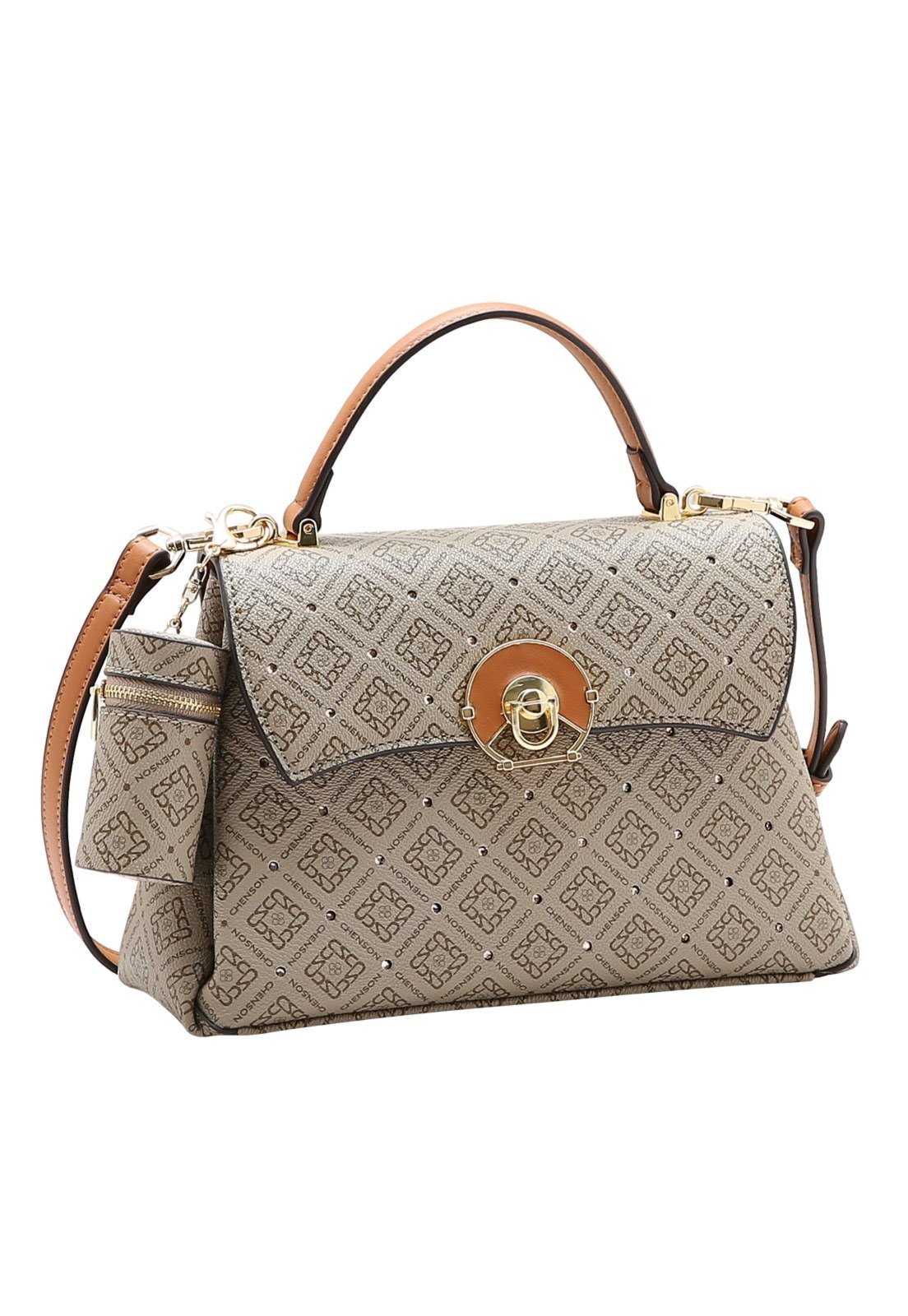 Bolsa Feminina Chenson Monograma Luxo 3485467 Natural