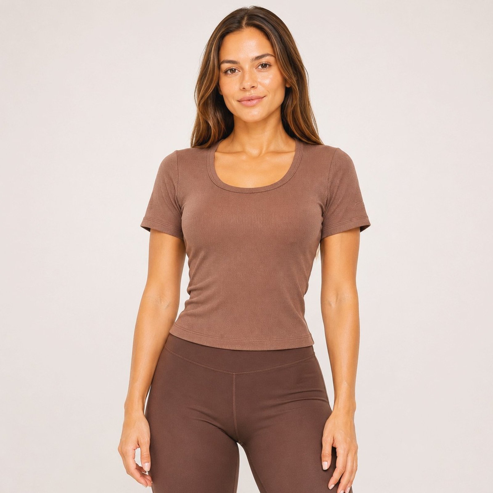Camiseta Fila Essentials Rib Feminina Marrom