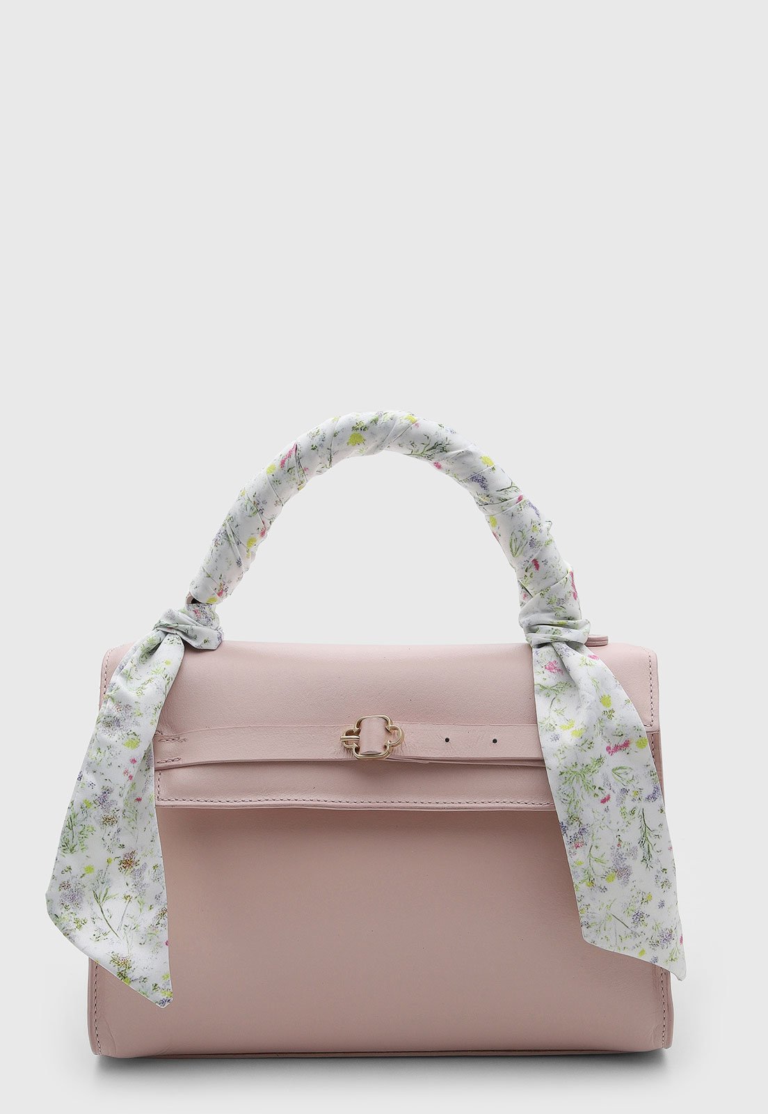 Bolsa Capodarte Couro Alça Floral Rosa