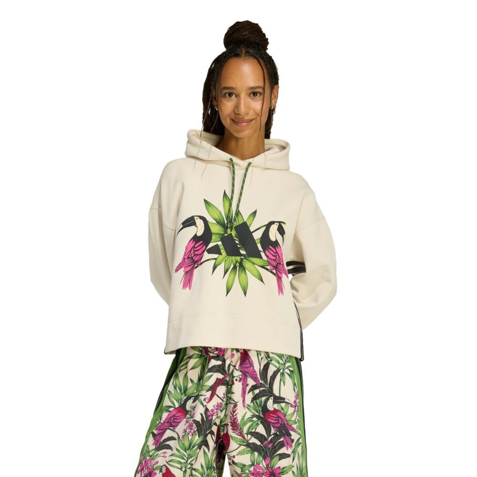 BLUSA CAPUZ adidas X FARM RIO adidas Sportswear Bege
