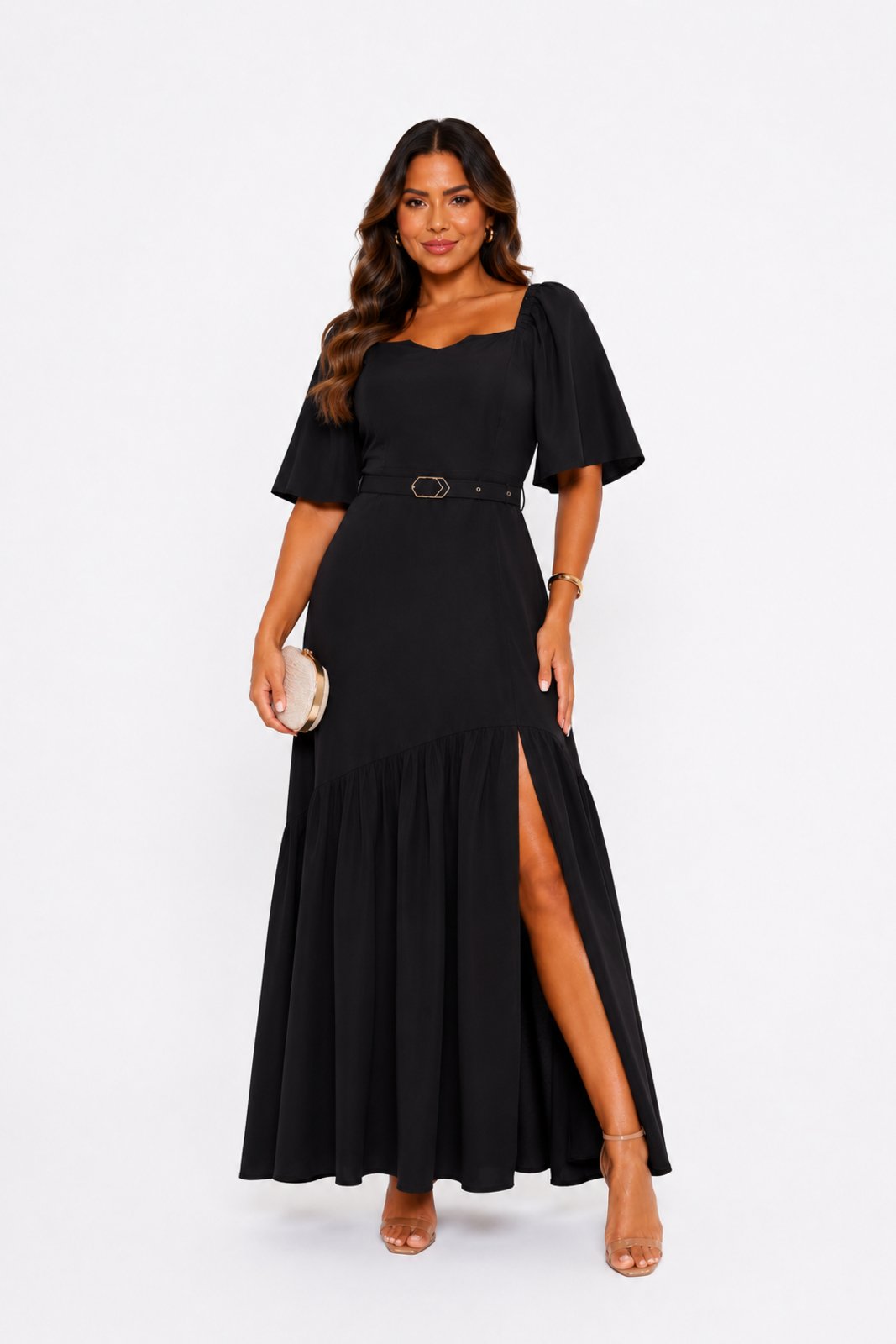 Vestido Longo D Bell Outlet Fashion Preto