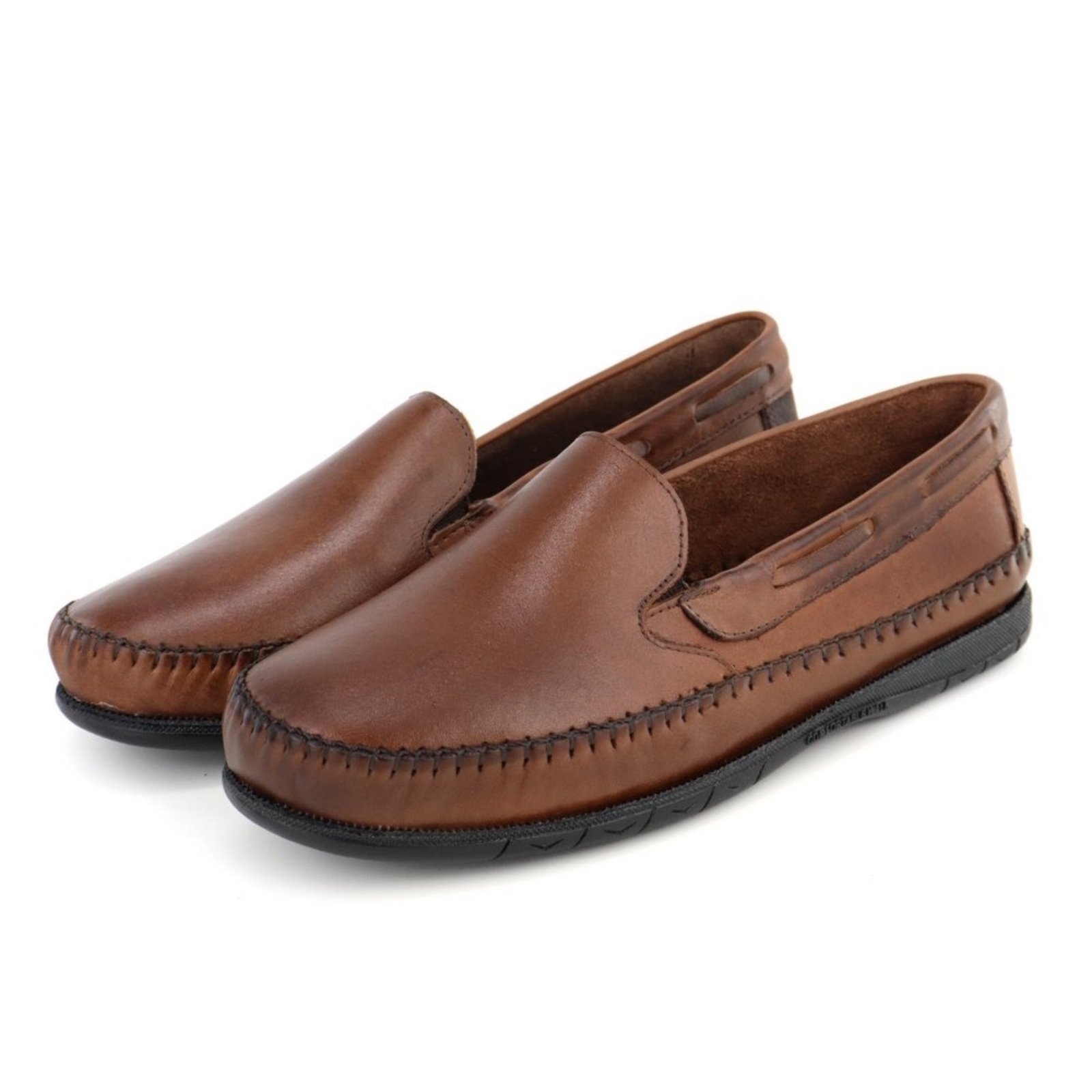 Sapatilha Masculina em Couro Confortavel Conhque