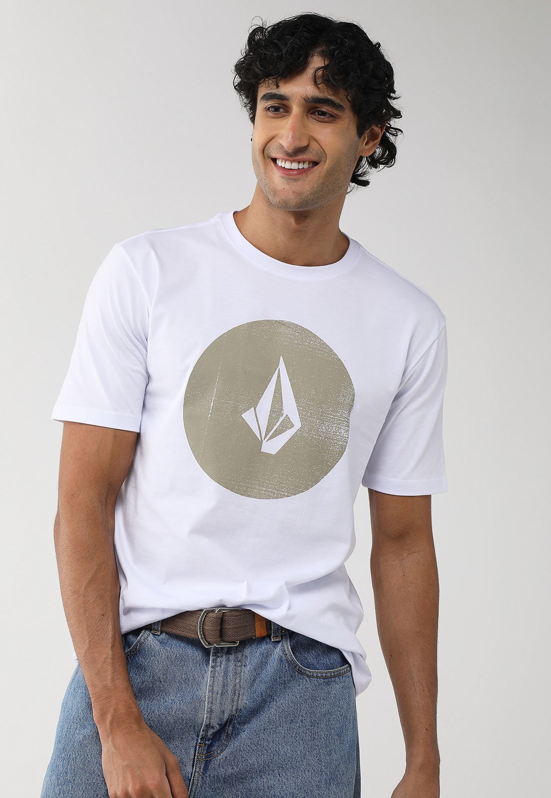 Camiseta Masculina Volcom Silk Full Stone Branca