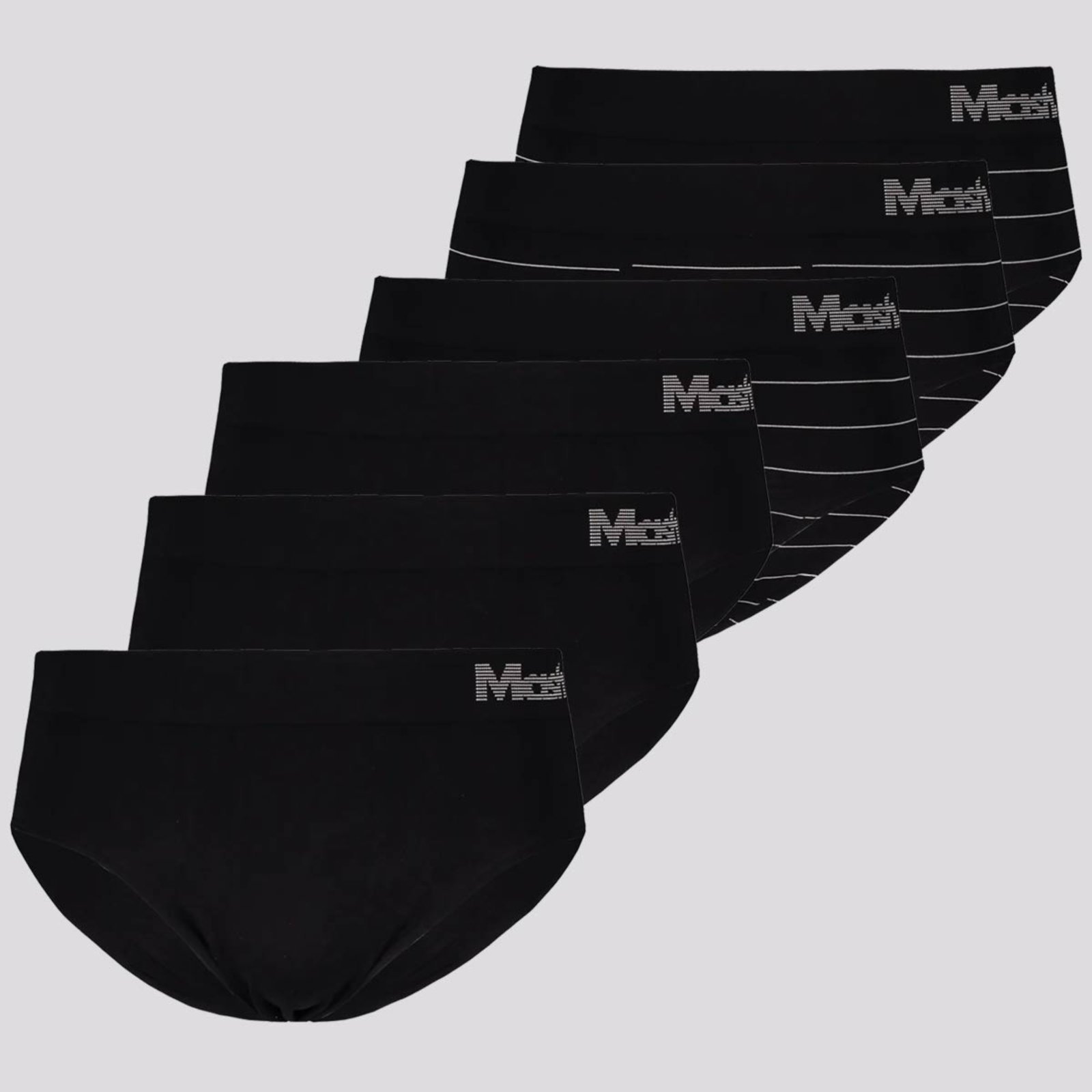 Kit de 6 Cuecas Slip Mash Preta