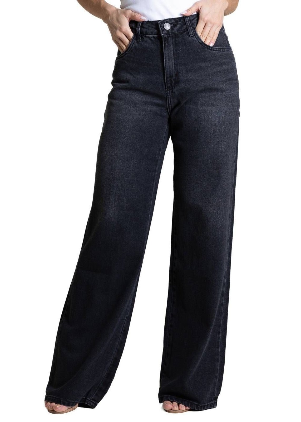Calça Jeans Sawary Wide Leg - 284393 - Preto - Sawary