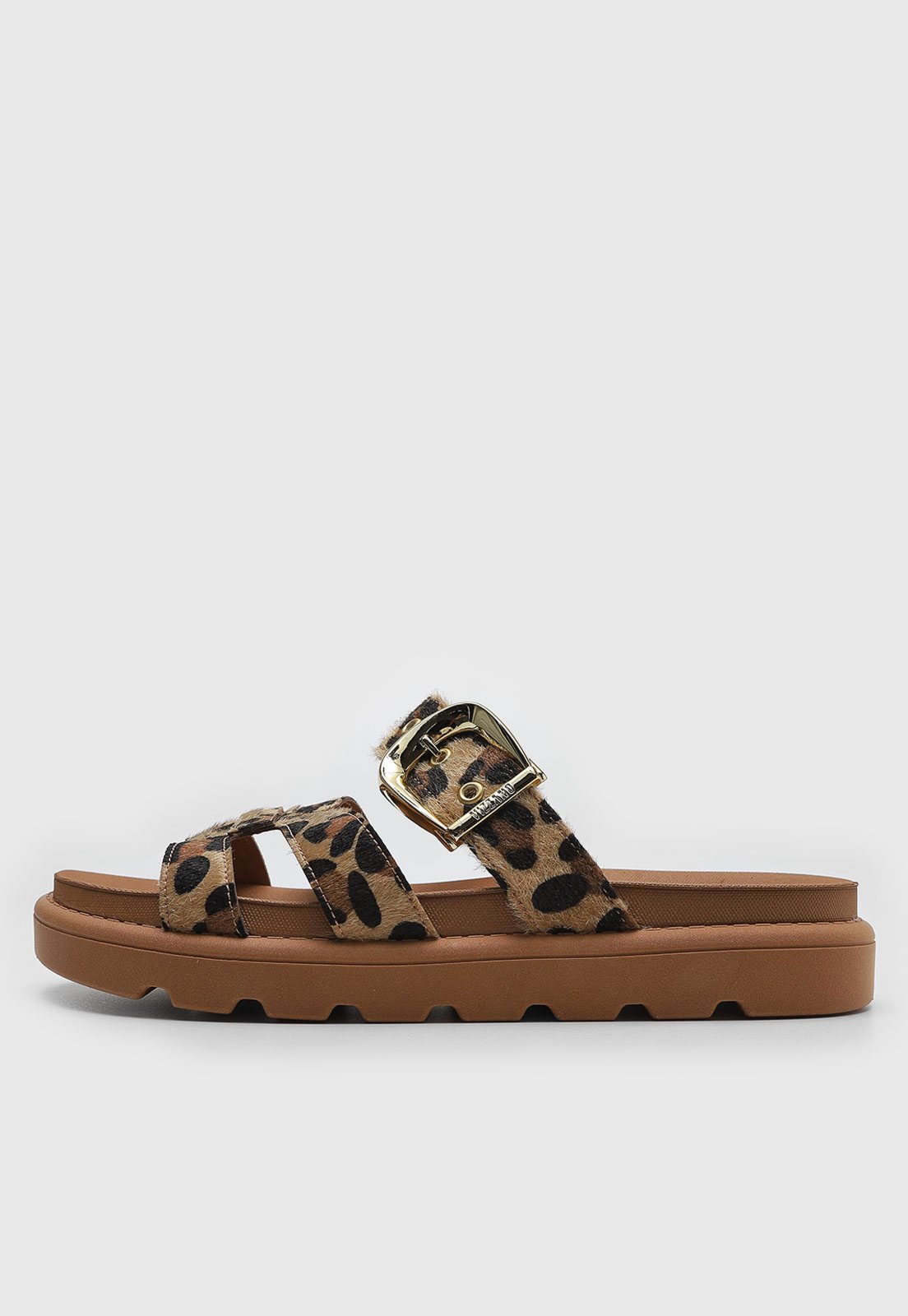 Rasteira Flat Vizzano Animal Print Caramelo