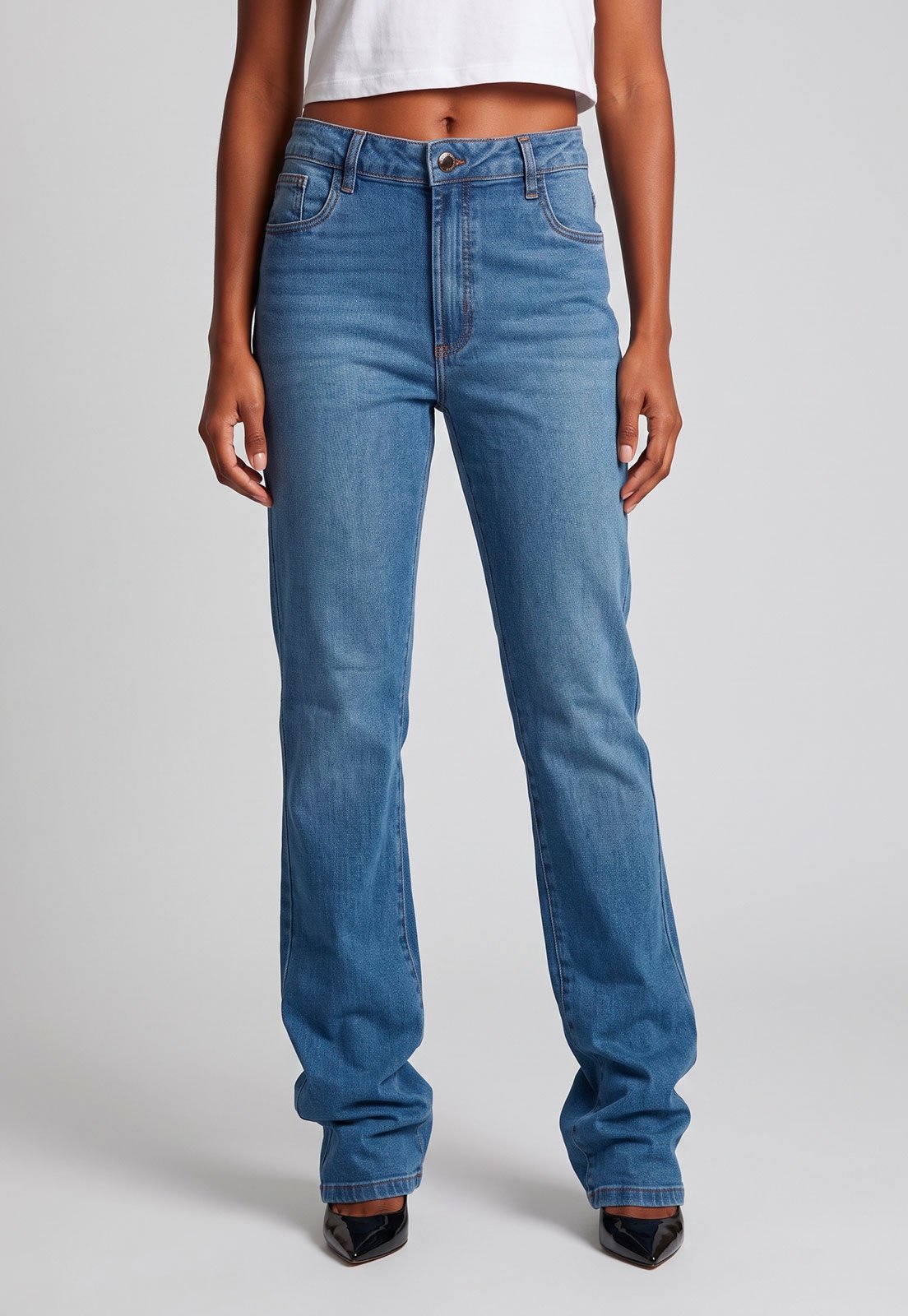 Calça Jeans Feminina Lança Perfume Hera Bootcut Azul