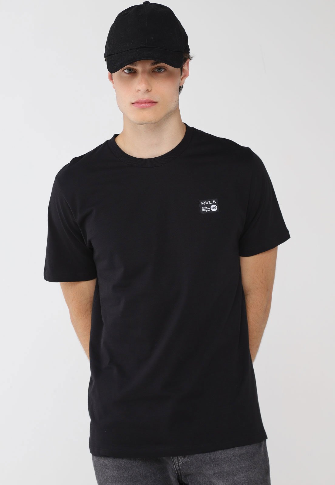 Camiseta Masculina RVCA ANP Label Preta
