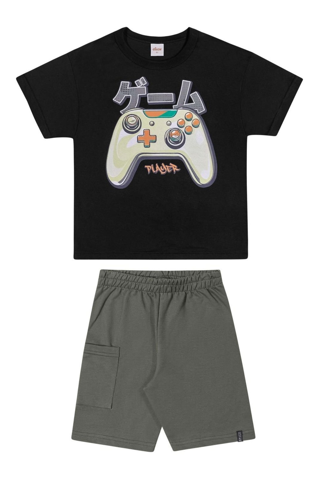 Infantil - Conjunto Menino Estampa Gamer Elian Preto