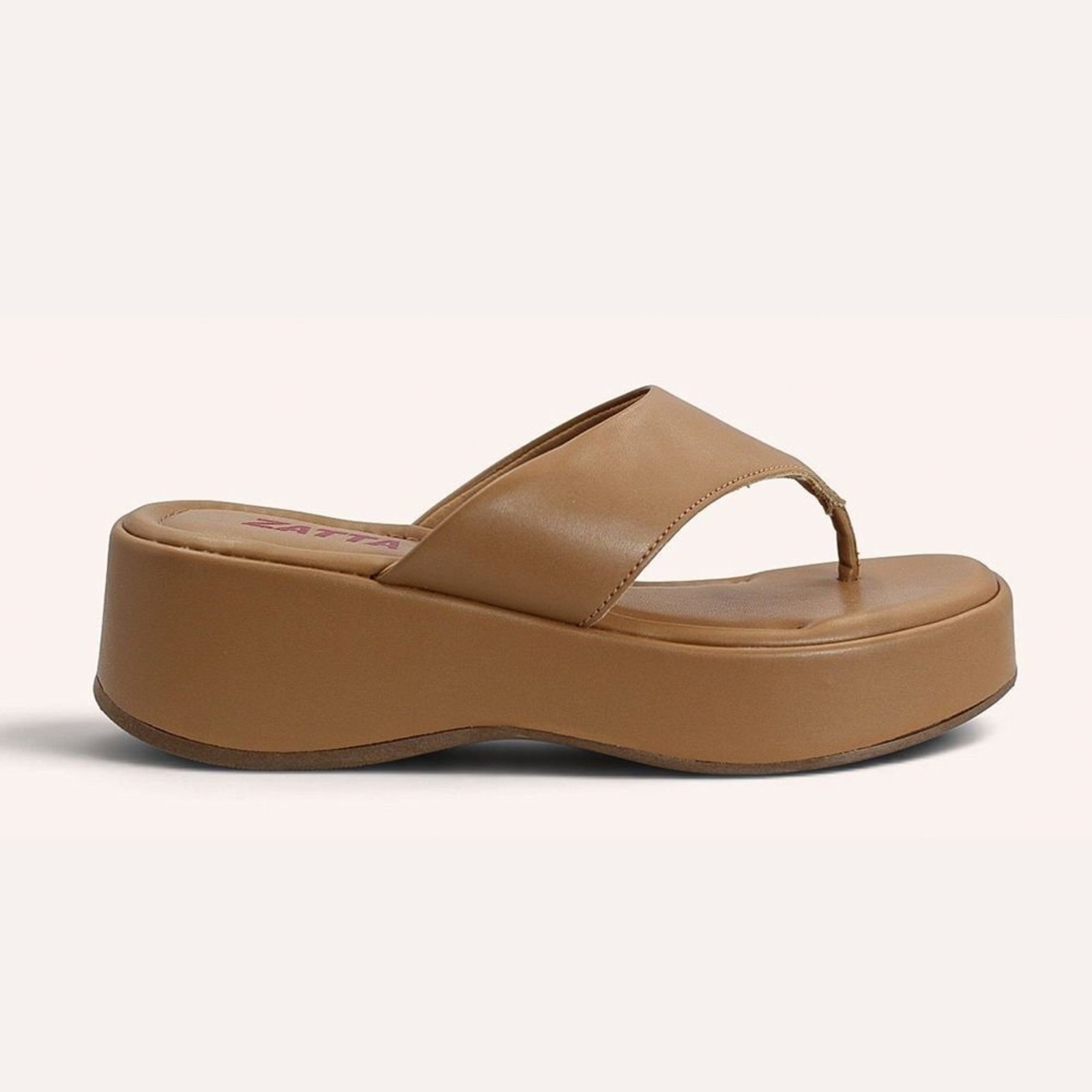 Tamanco Zatta De Dedo Flatform Luma Caramelo