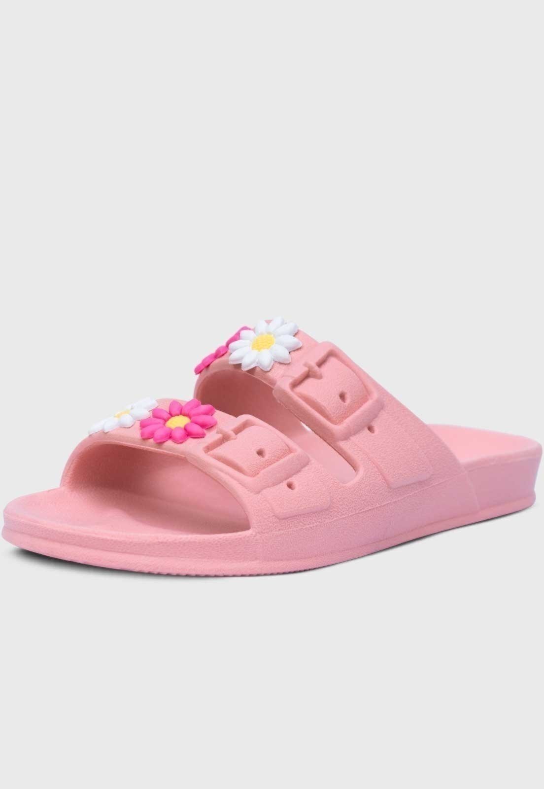 Infantil – Chinelo Papete Popidi Menina Florzinhas Rosa