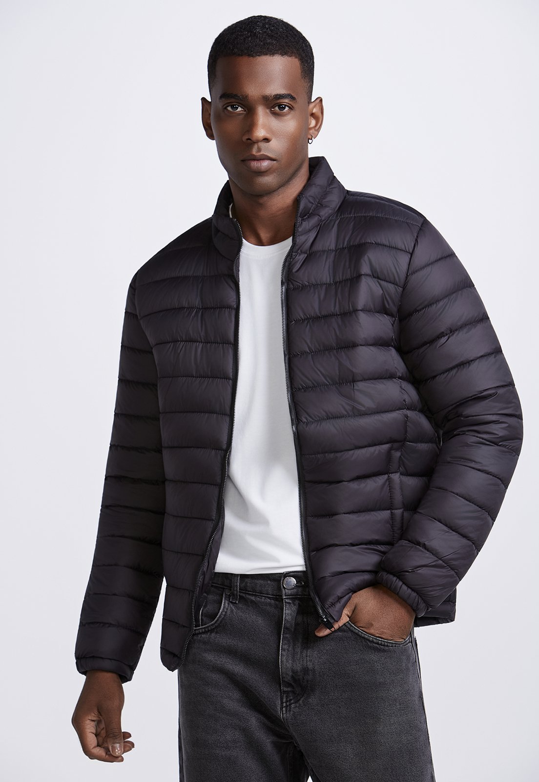 JAQUETA PUFFER AD FASHION MASC PRETO