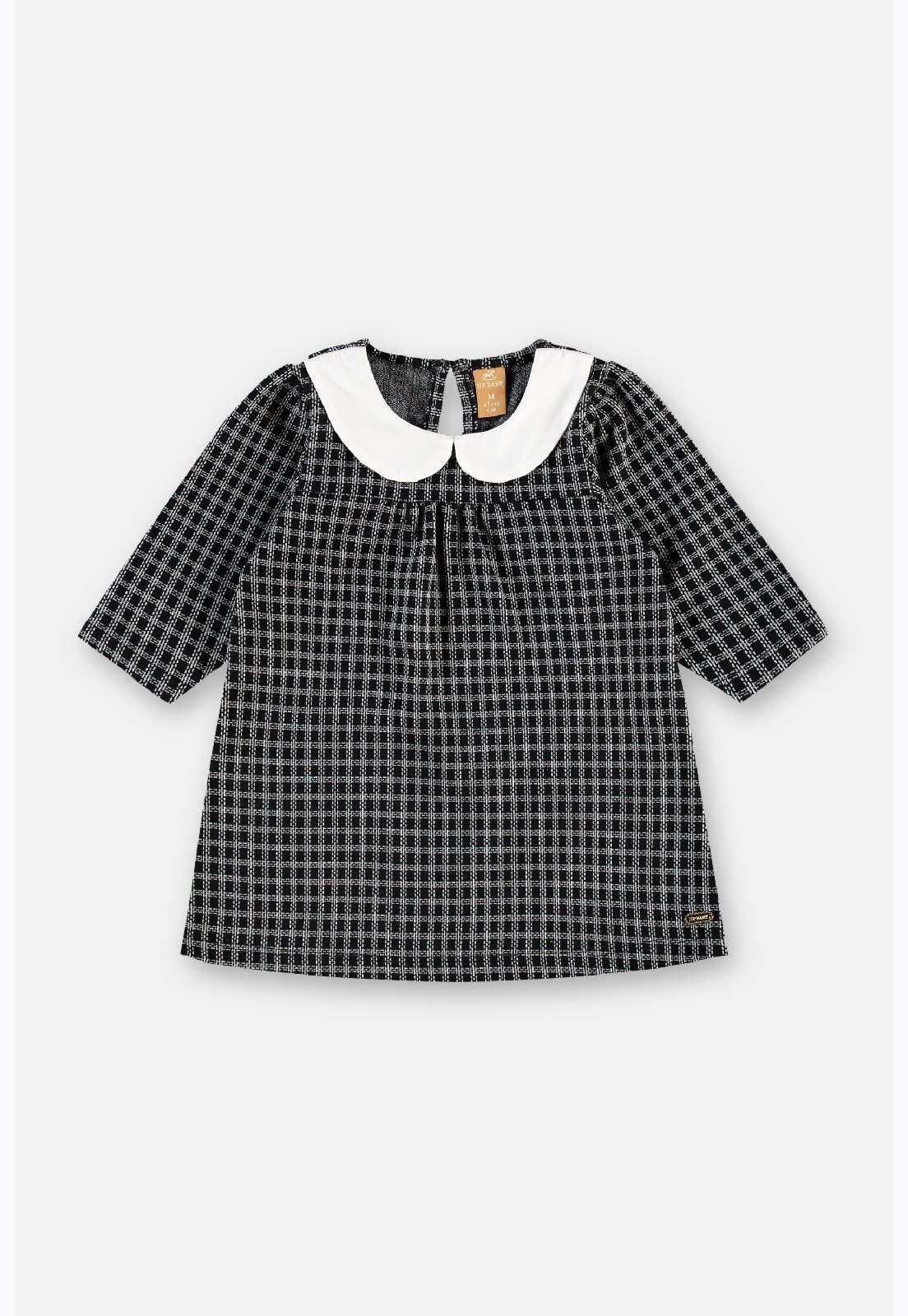 Infantil - Vestido Jacquard Gola Boneca Up Baby Preto