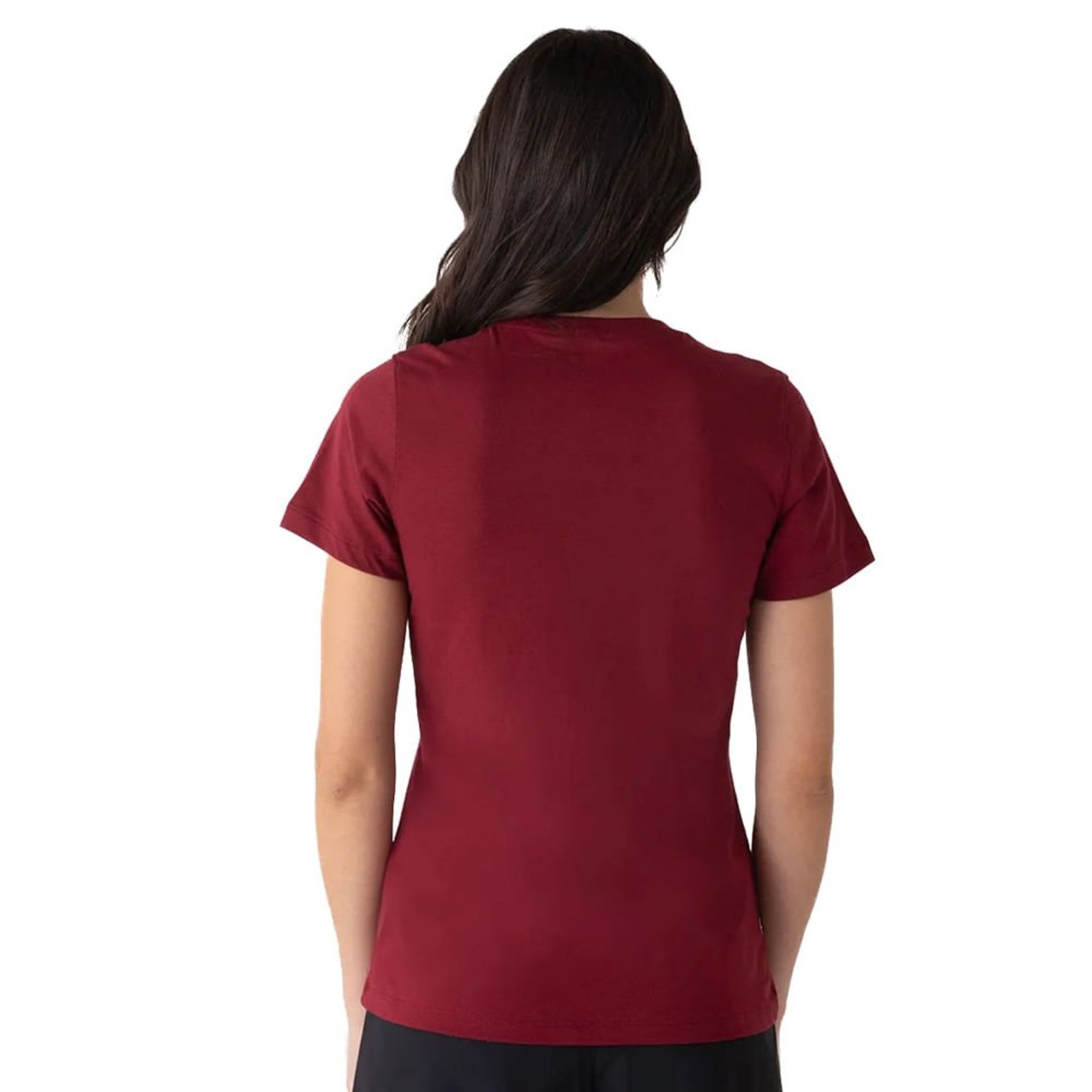 Vista 3 Camiseta Feminina New Balance Essentials Estampa Bege vinho New Balance vinho