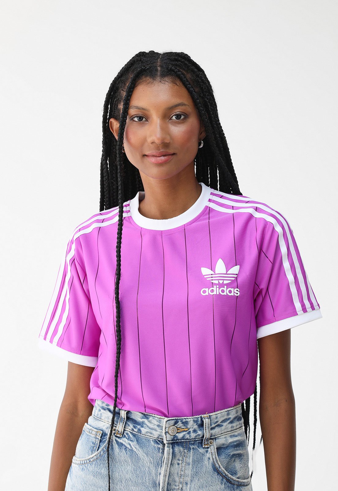 Camiseta adidas Originals Reta 3 STRIPES PNST Rosa