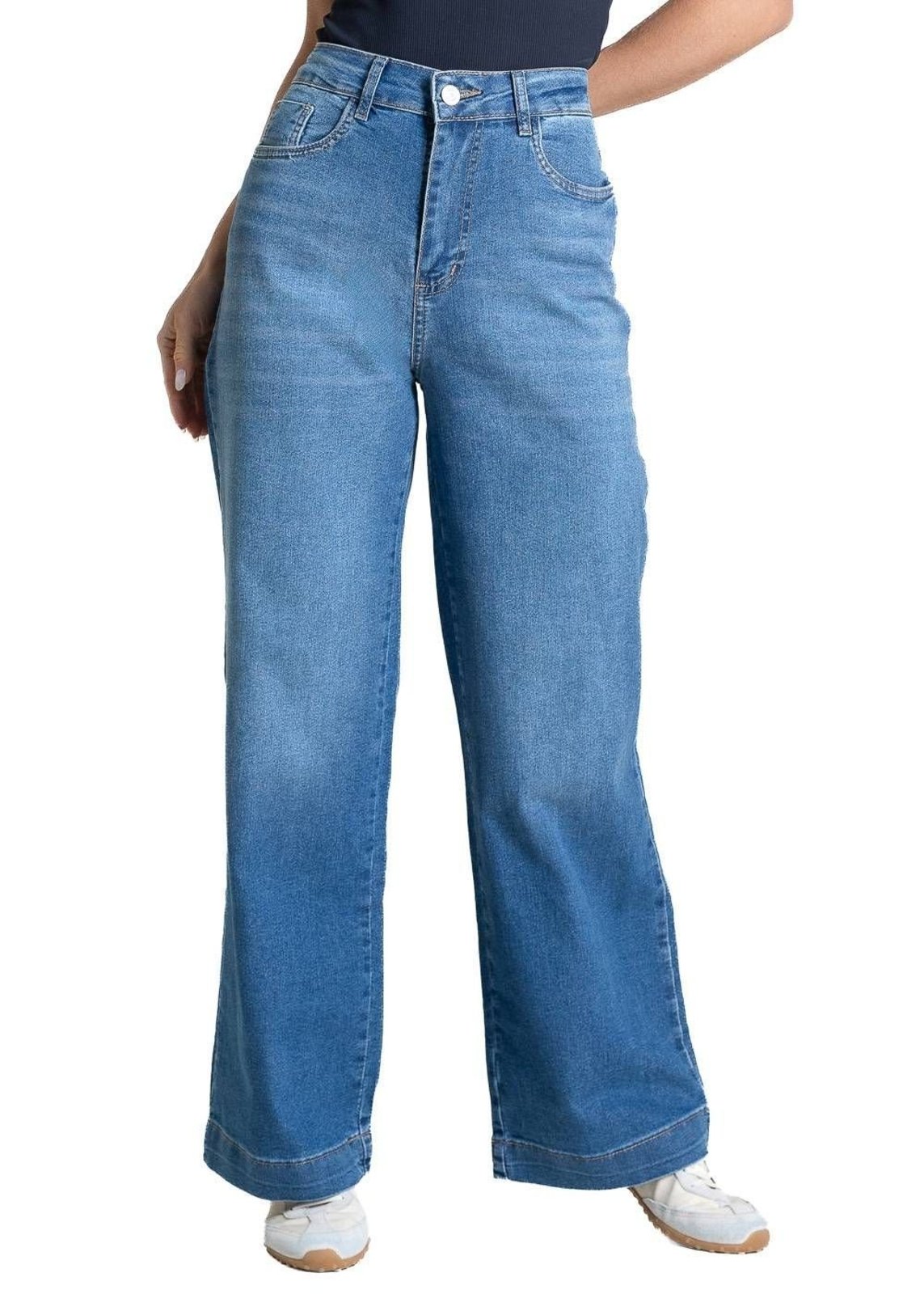 Calça Jeans Sawary Wide Leg Petit - 283931 - Azul - Sawary