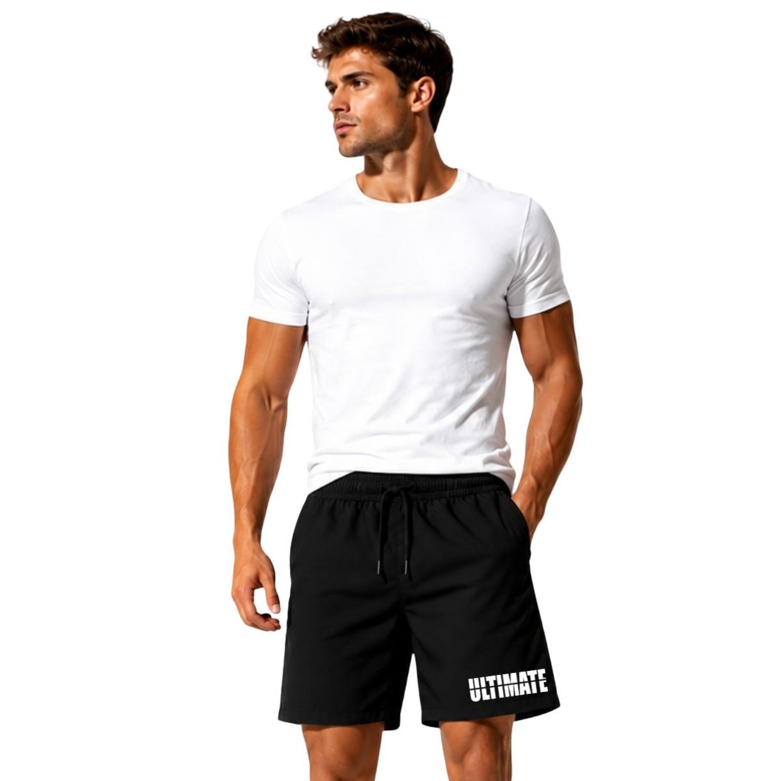 Short Masculino Tactel Leve Estampado Moda Praia com Bolsos