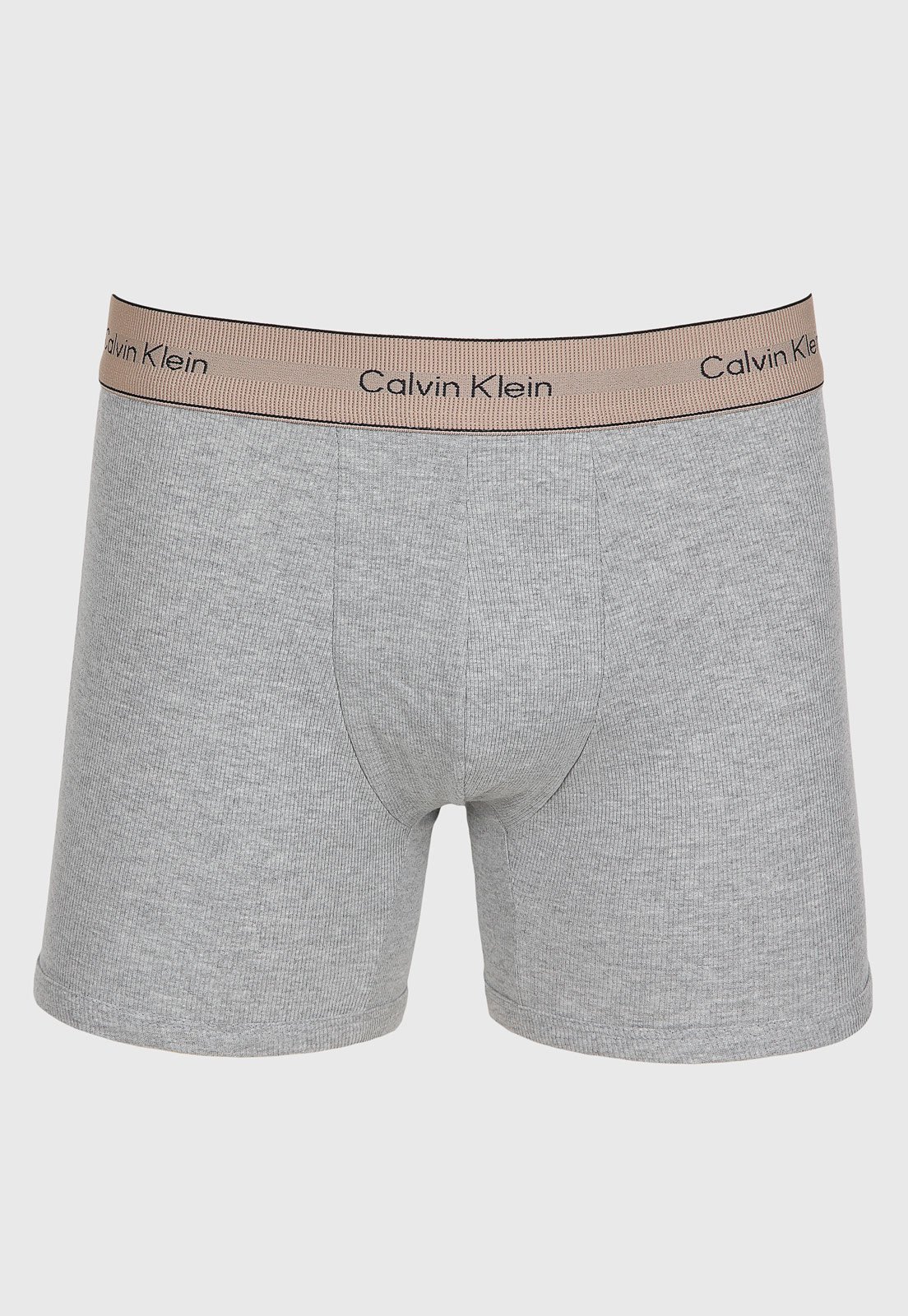 Cueca Boxer Masculina Calvin Klein Underwear Cintura Média Cinza