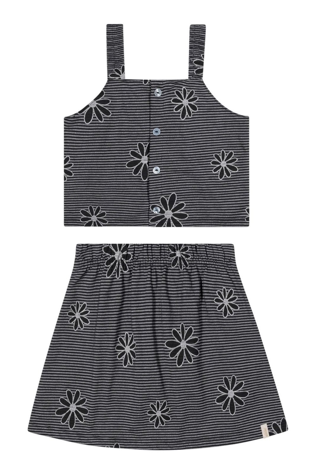 Infantil - Conjunto Curto Menina Flor Elian Preto