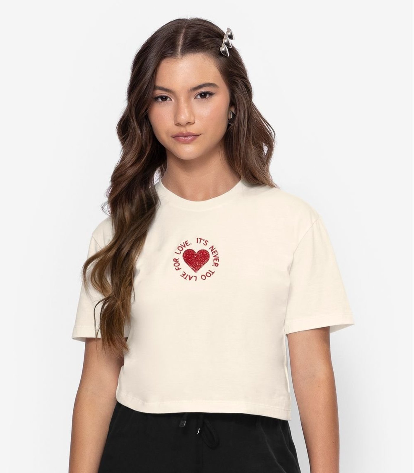 Infantil – T-shirt Meia Malha Bordada Minty Bege