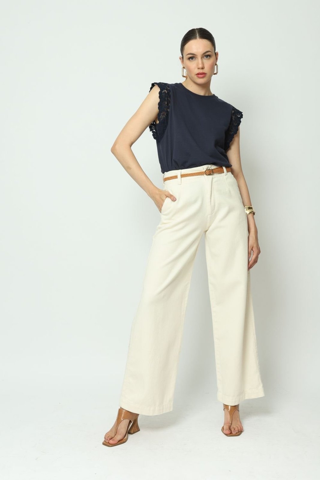 Calça Sarja Reta Alfaiataria Natural 36 Gazzy
