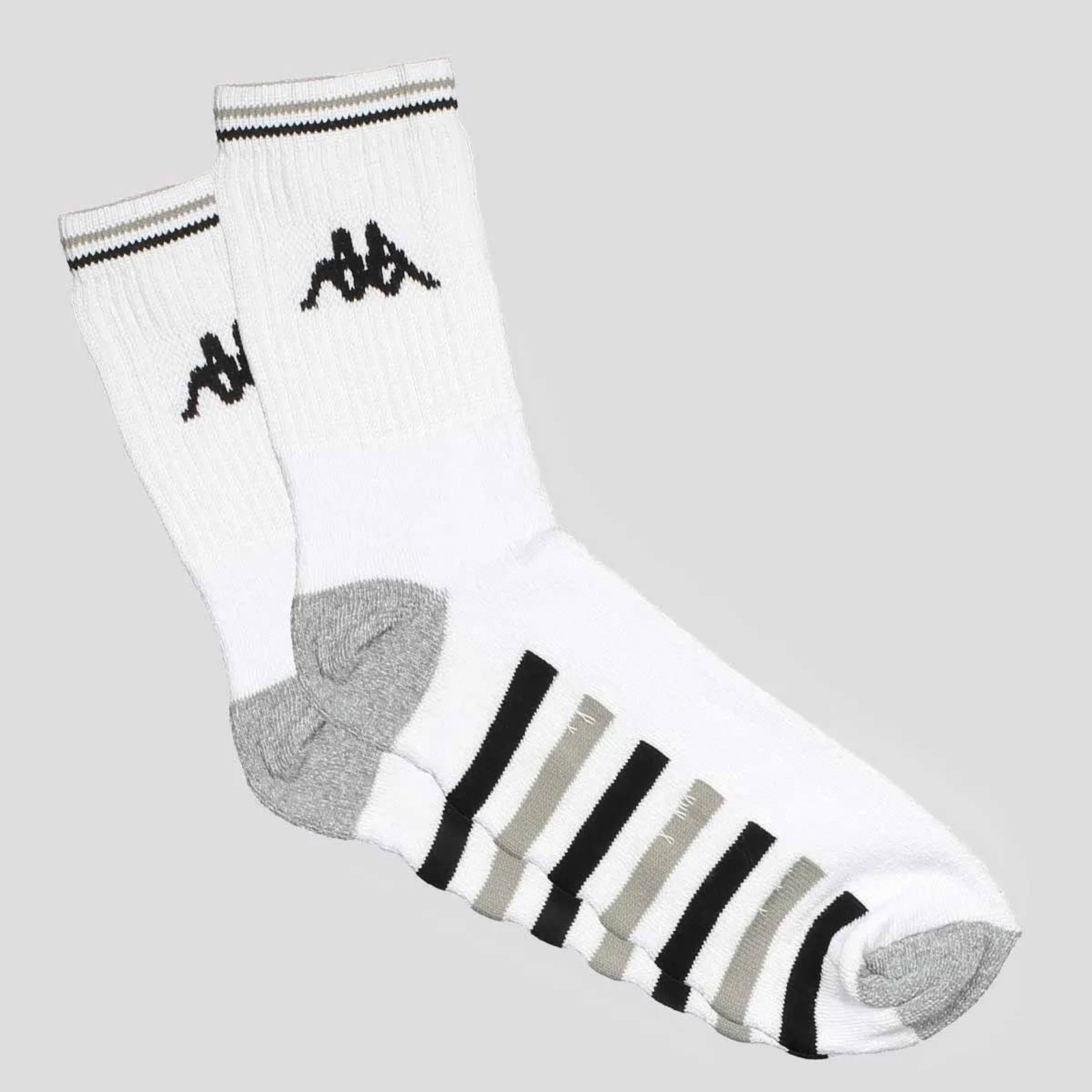 Vista 3 Kit Meia Kappa 3 Pares Comfort Cano Médio Branca branco Kappa branco