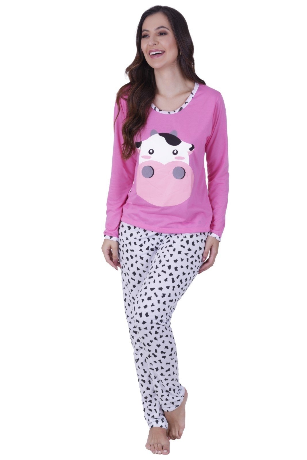 Pijama Inverno Calça Manga Longa Vaquinha