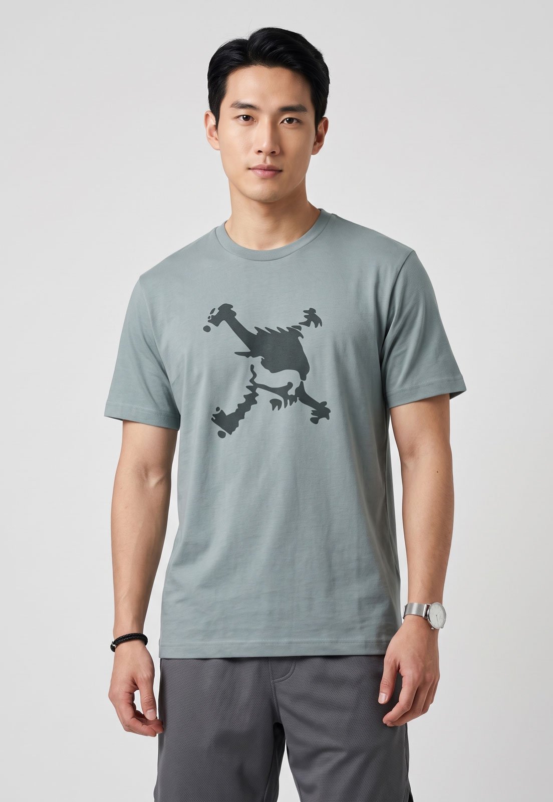 Camiseta Masculina Oakley Heritage Skull Tee Cinza