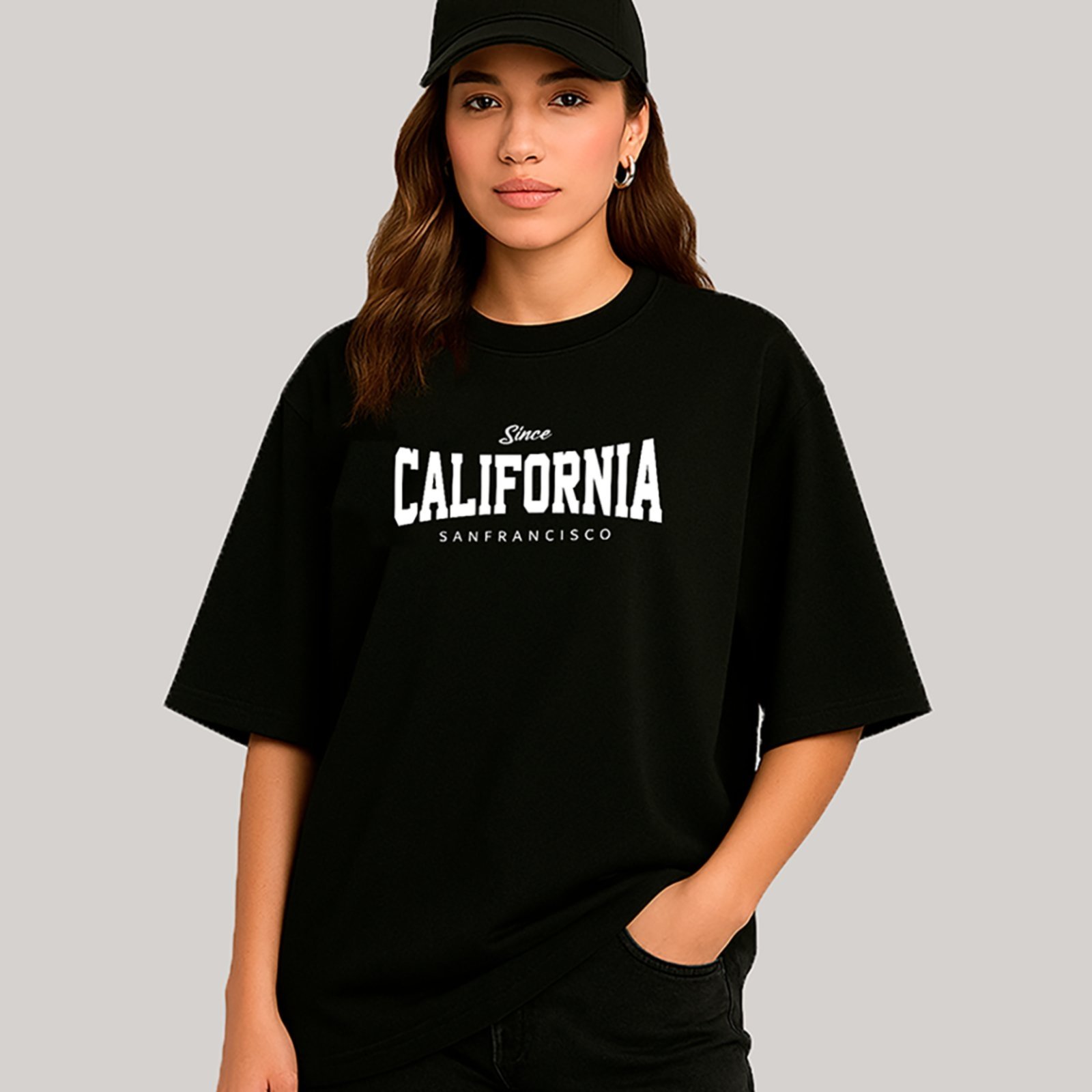Camiseta Ousy California San Francisco Oversized Unissex Preto