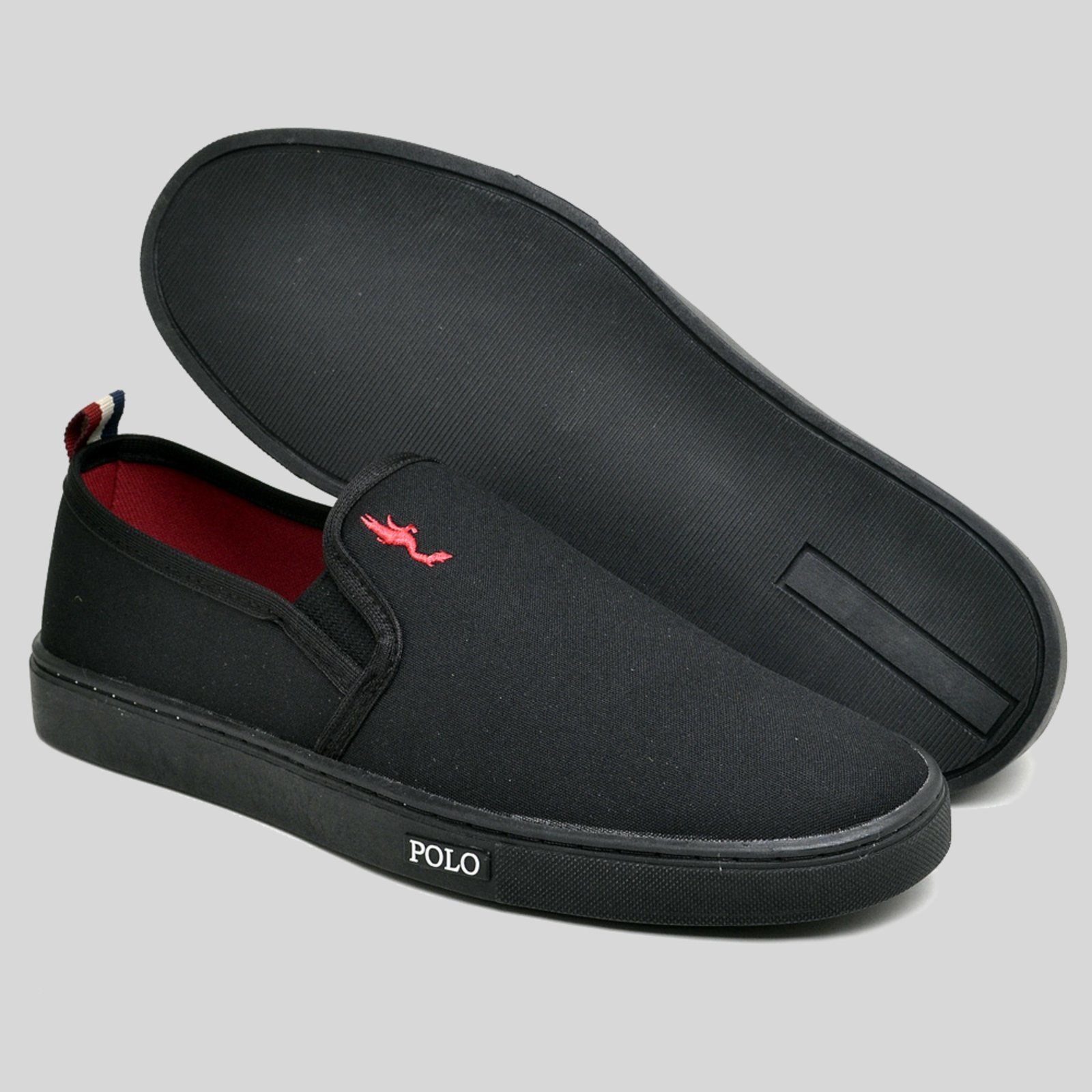 Vista 3 Sapato Iate Masculino Sapatilha Casual Slip Polo Kit Relogio e Carteira Polo Blu preto Polo Blu preto