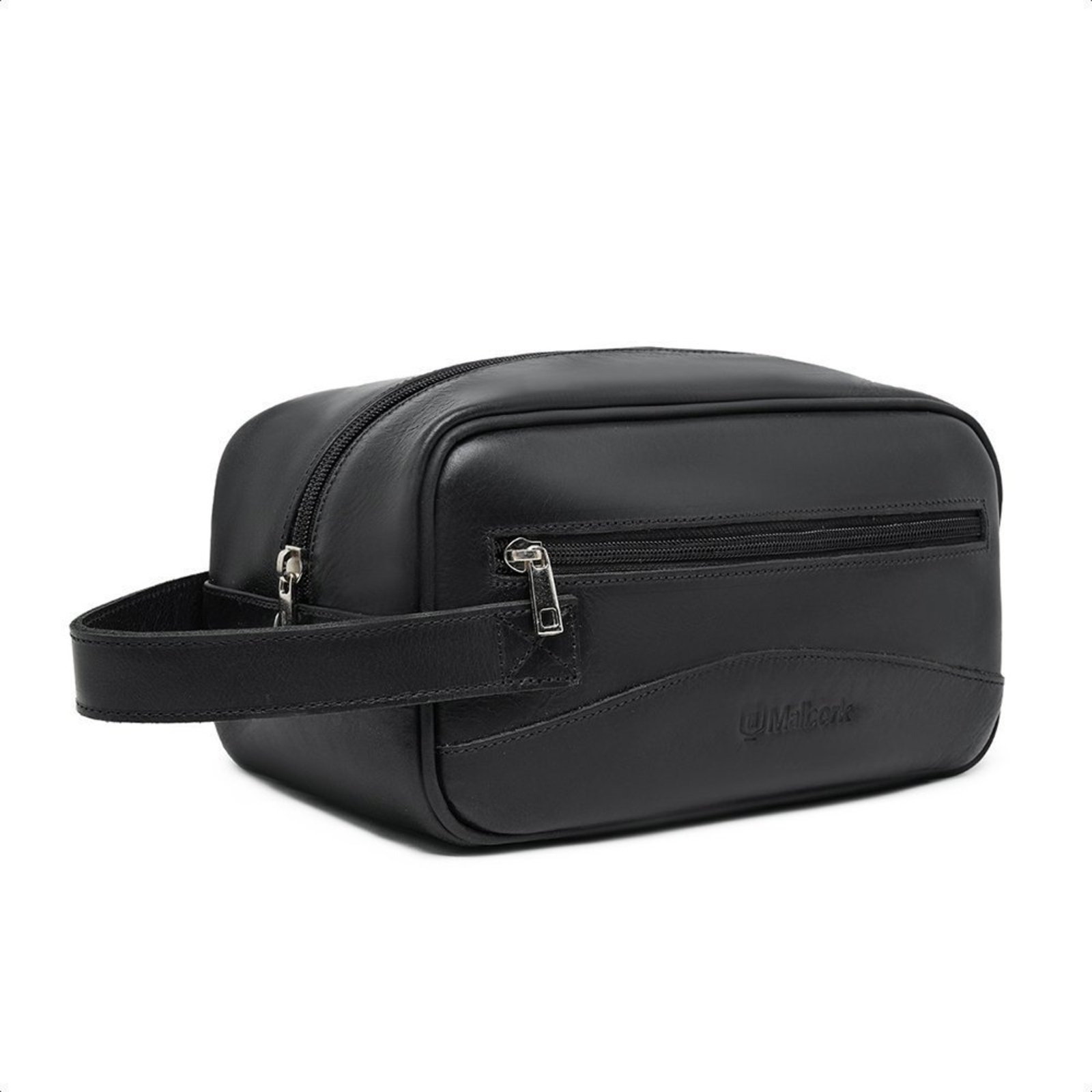 Necessaire Organizadora Malbork em Couro Preto Elegante N1_P