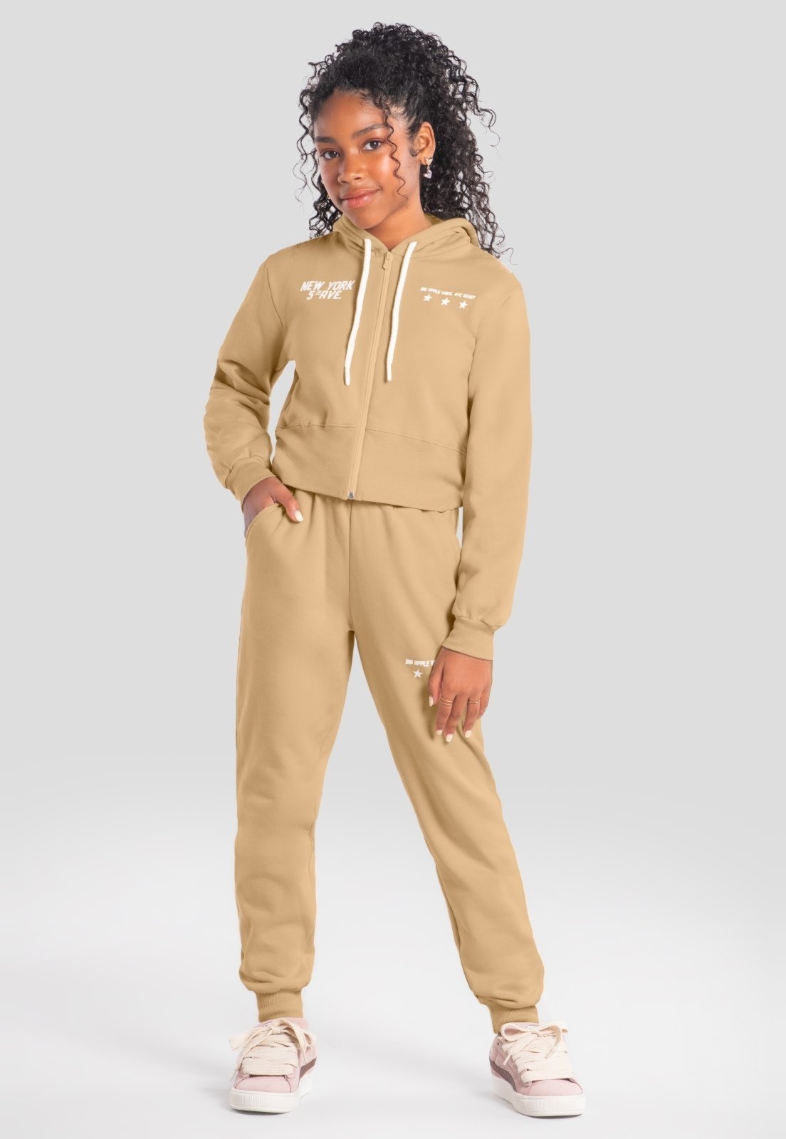Infantil - Jaqueta cropped menina de moletom Brandili Young