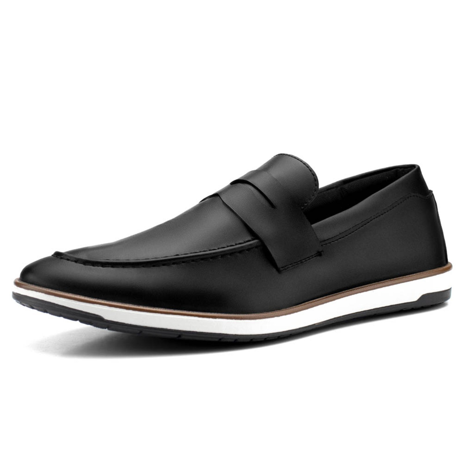 Sapato Loafer Masculino Bredeni Social Sem Cadarço Mocassim Slip On Resistente Preto