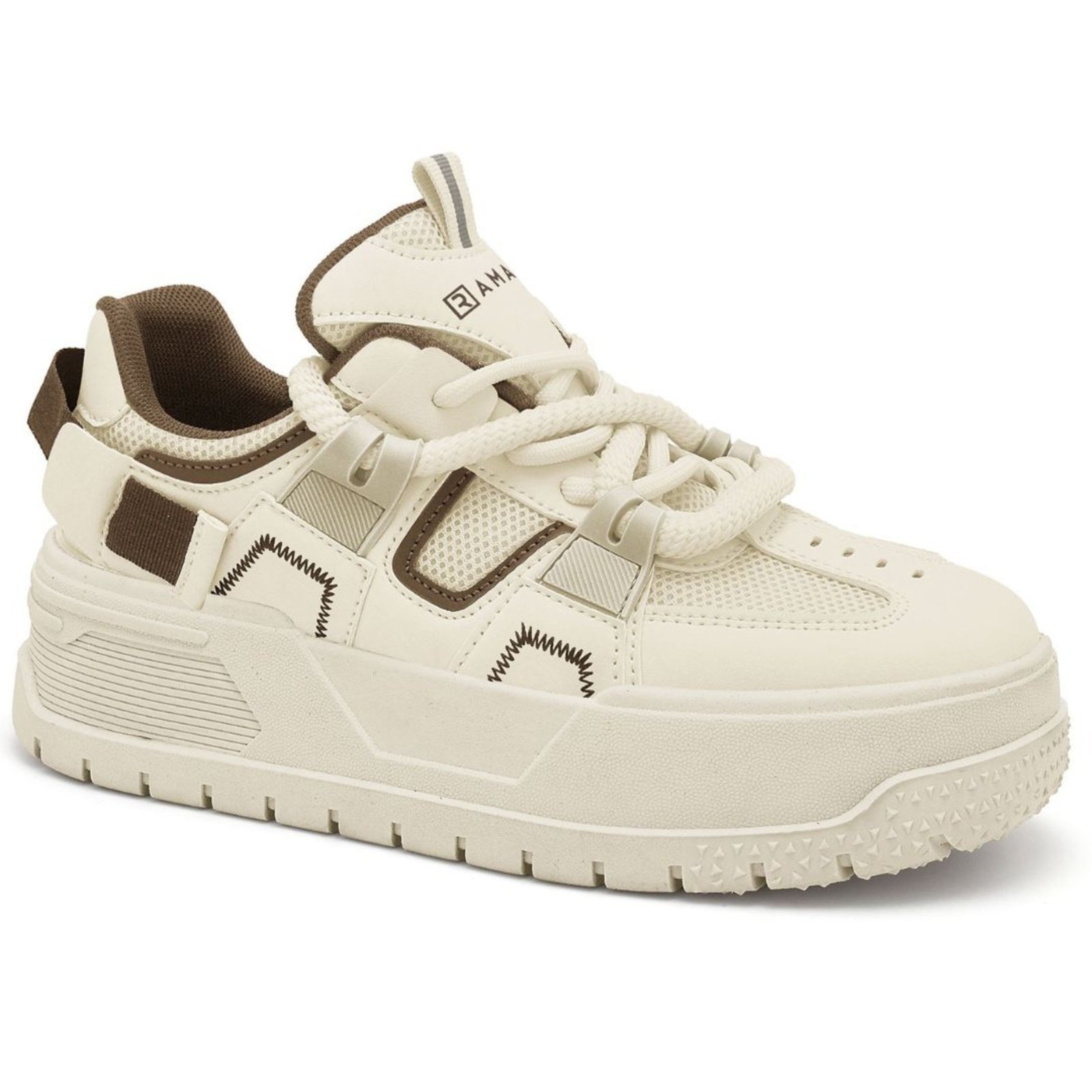 Tênis Feminino Sola Alta Creme Ramarim 2576231-1