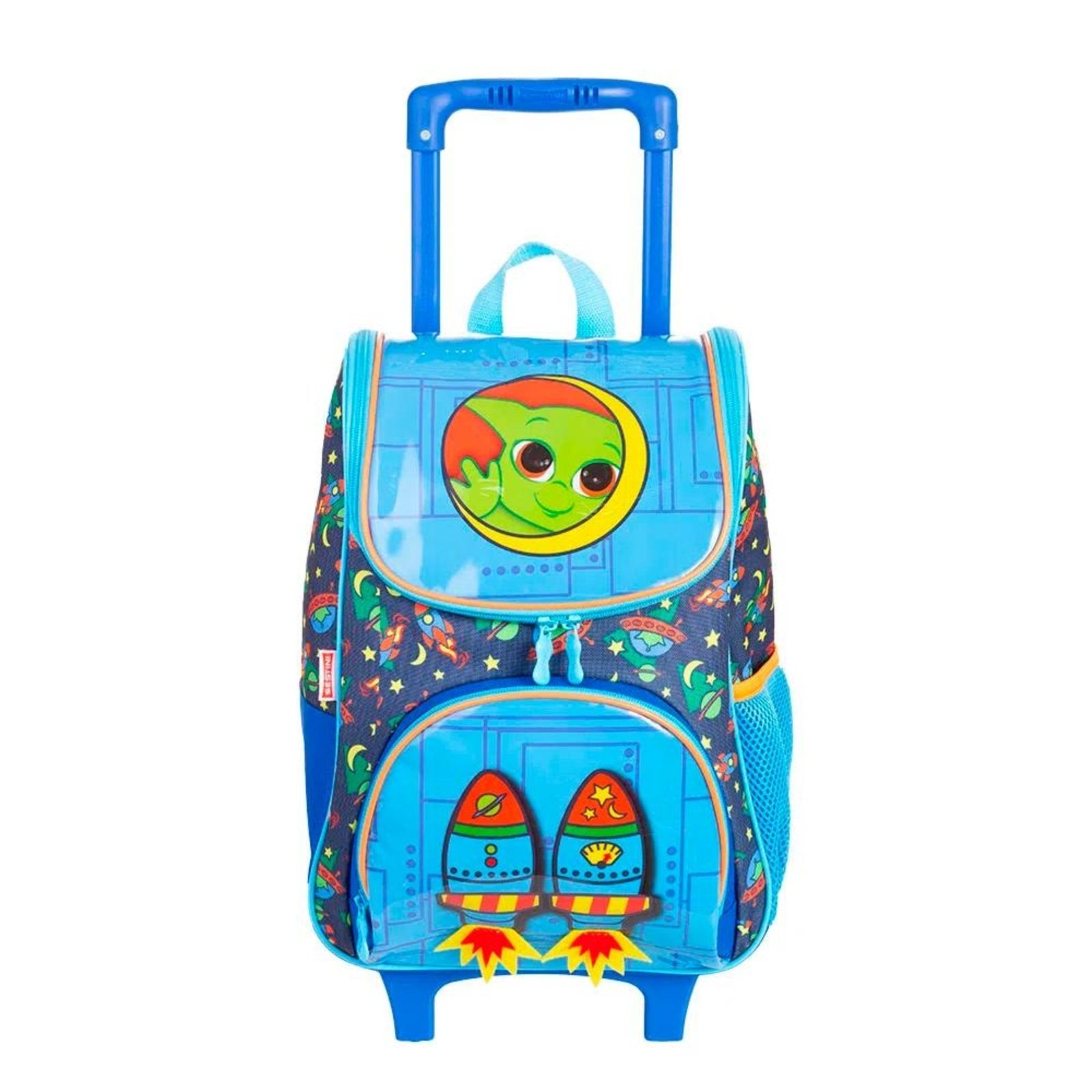 Vista 2 Infantil - Mochila Sestini Com Rodinhas Média Y Alien 16 Litros Azul incolor azul Sestini incolor azul