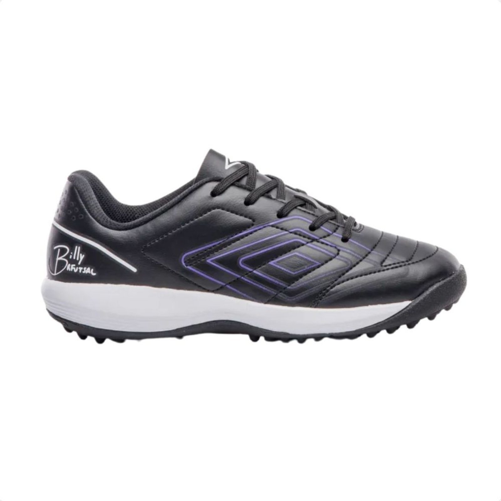 Vista 2 Infantil - Chuteira Society Umbro Br Futsal Preta E Roxa preto Umbro preto