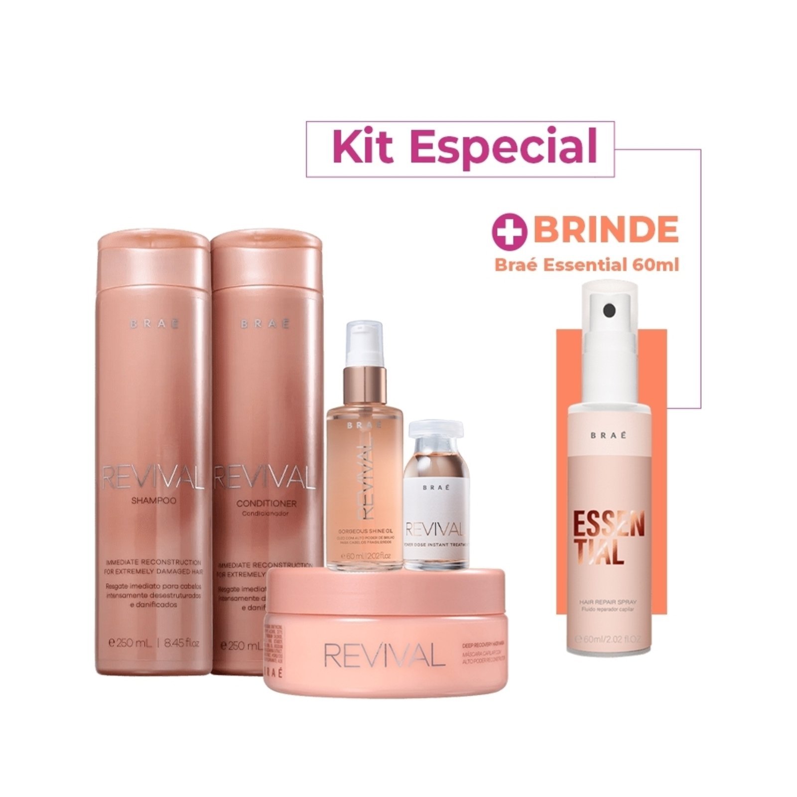 Brae Revival Kit Reconstrução Home Care (5 Produtos)
