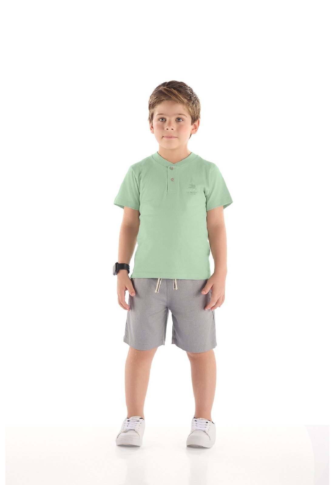 Vista 2 Infantil - Conjunto Camiseta e Bermuda Quimby amarelo Quimby amarelo